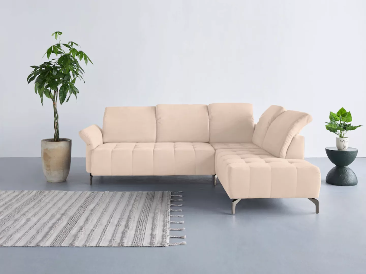 INOSIGN Ecksofa "Fresh L-Form", Federkern, wahlweise Kopfteilverstellung un günstig online kaufen