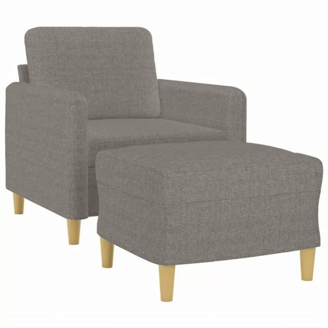 vidaXL Sofa Sessel mit Hocker Taupe 60 cm Stoff günstig online kaufen