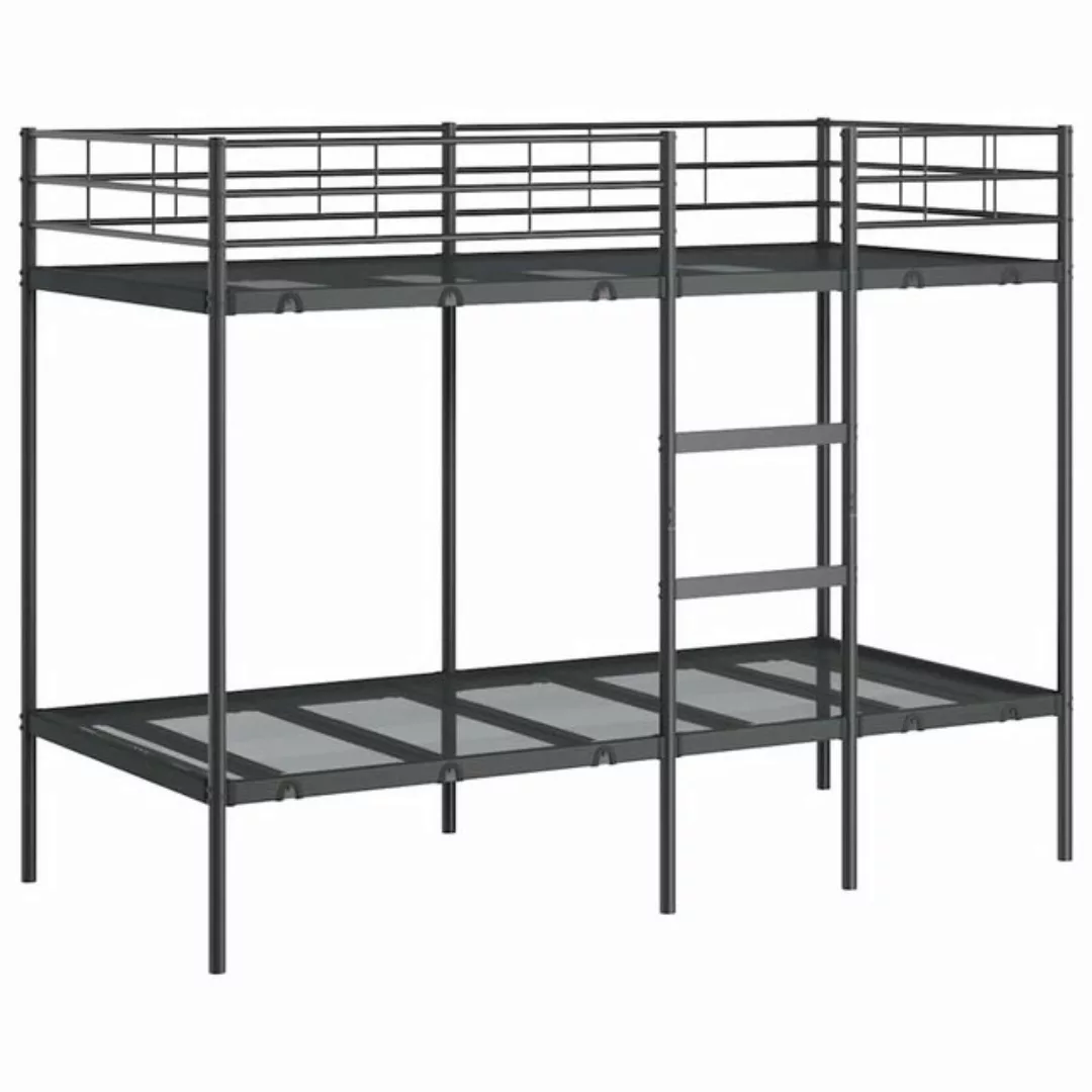 vidaXL Bett Etagenbett ohne Matratze Schwarz 90x200 cm Stahl günstig online kaufen