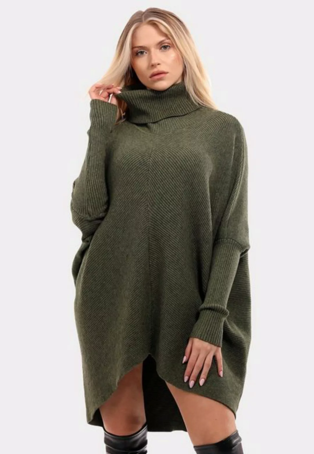 YC Fashion & Style Longpullover Strickpullover asymmetrisch Plus Size mit R günstig online kaufen