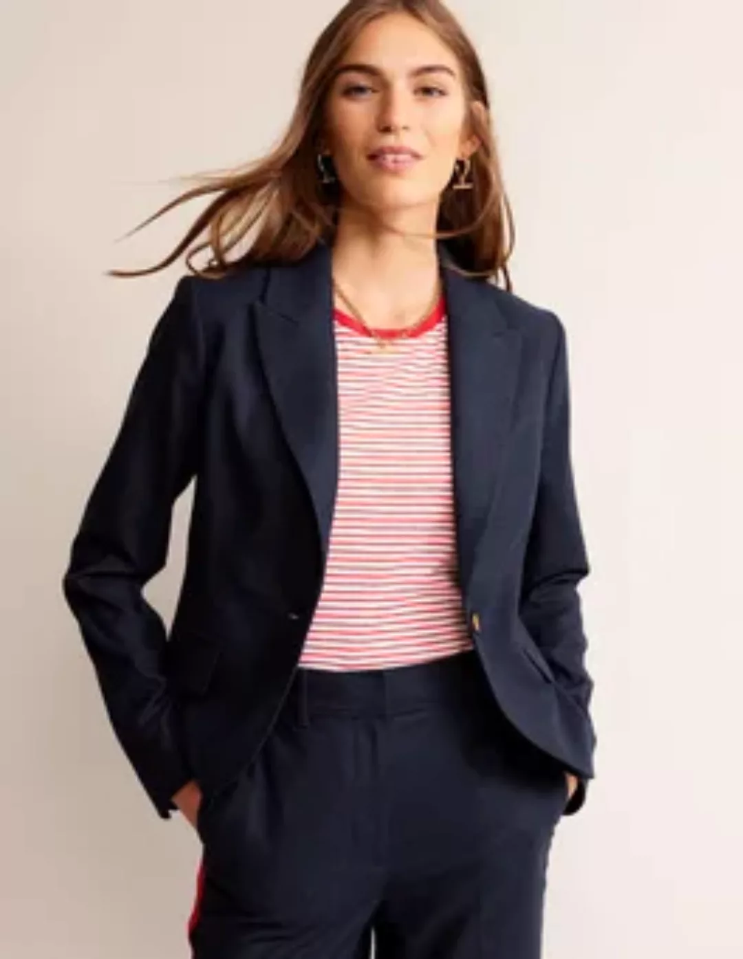 Der Canonbury Woll-Blazer Damen Boden, Marineblau günstig online kaufen