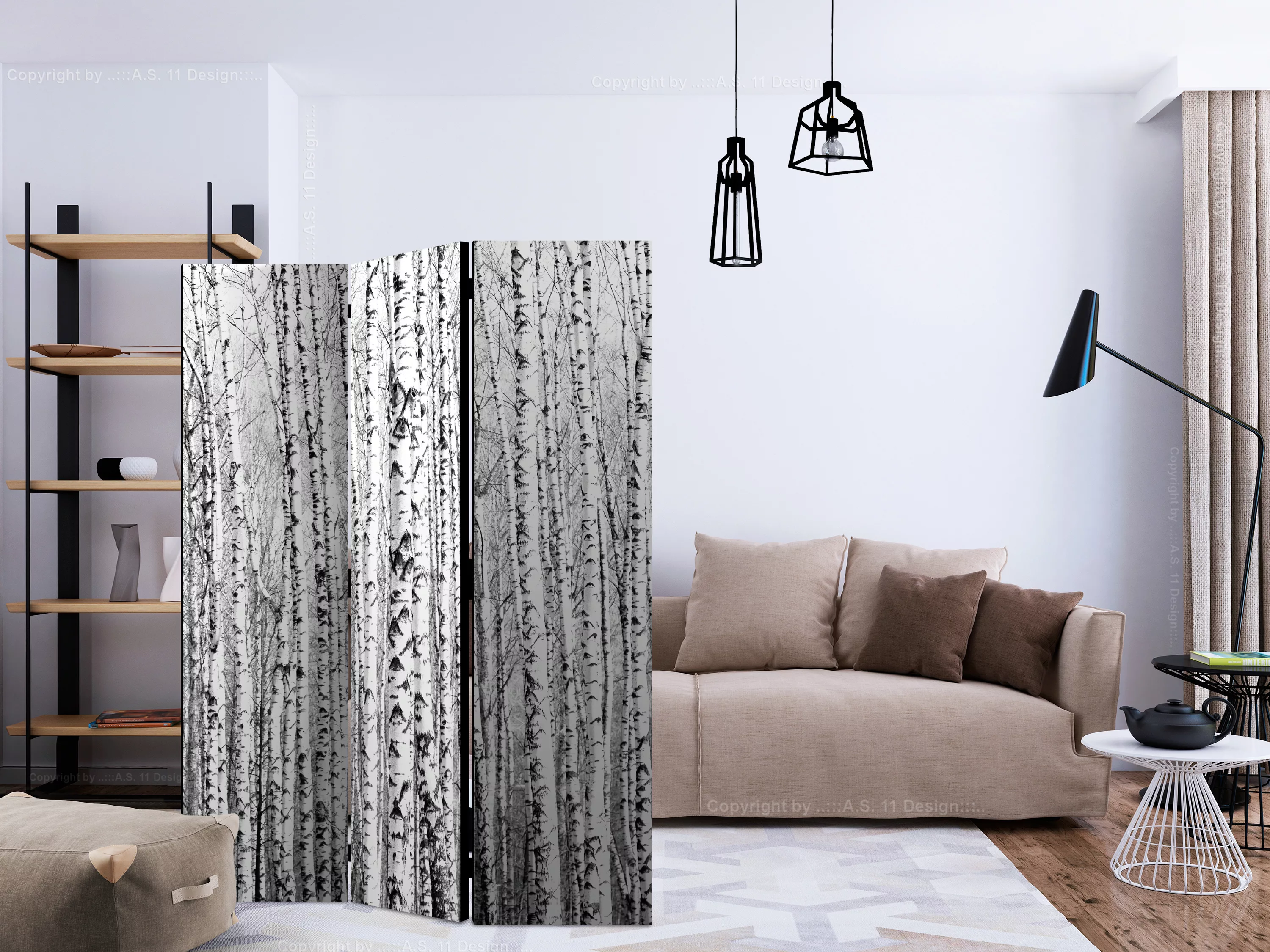 3-teiliges Paravent - Birch Forest [room Dividers] günstig online kaufen