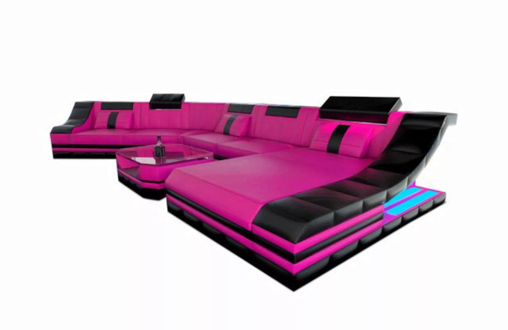 Sofa Dreams Ecksofa Ledersofa Turino Mini CL, Designersofa, Sofa mit LED Li günstig online kaufen