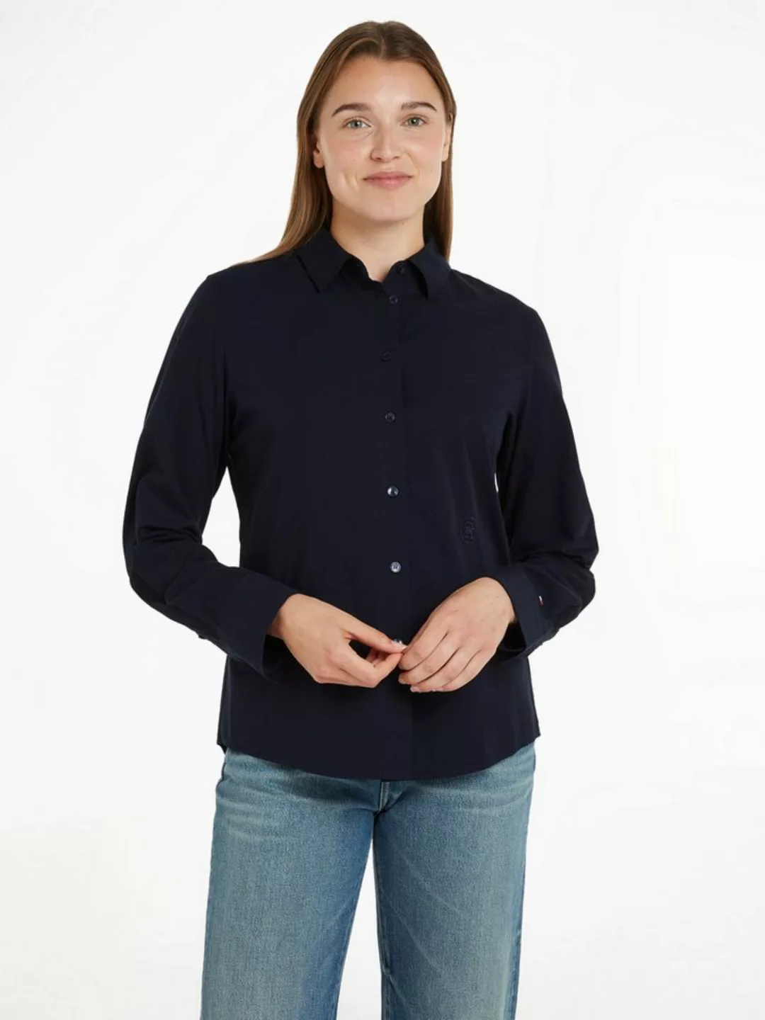 Tommy Hilfiger Hemdbluse ESS POPLIN REGULAR SHIRT mit Popeline, gesticktem günstig online kaufen