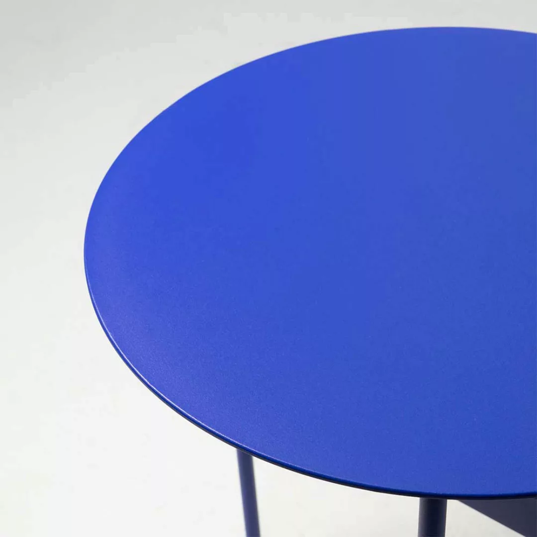 Beistelltisch Couchtisch mit runder Tischplatte in Blau günstig online kaufen