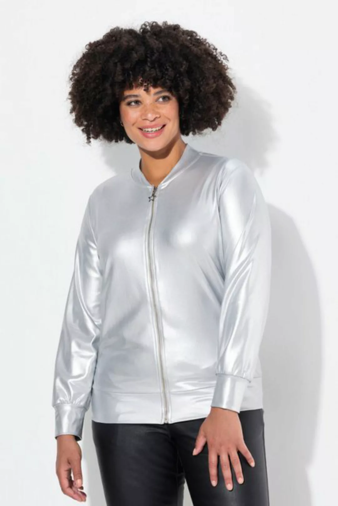 Angel of Style Kurzjacke Blouson Silber-Metallic Zipper günstig online kaufen