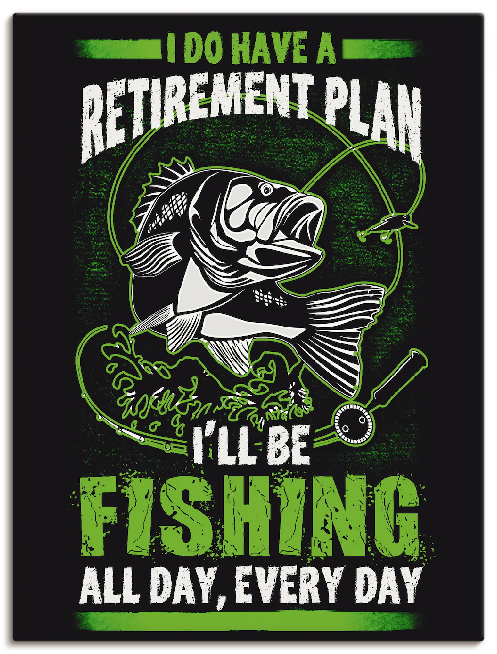 Artland Leinwandbild "Witziges Bild für Angler", Humor, (1 St.), auf Keilra günstig online kaufen