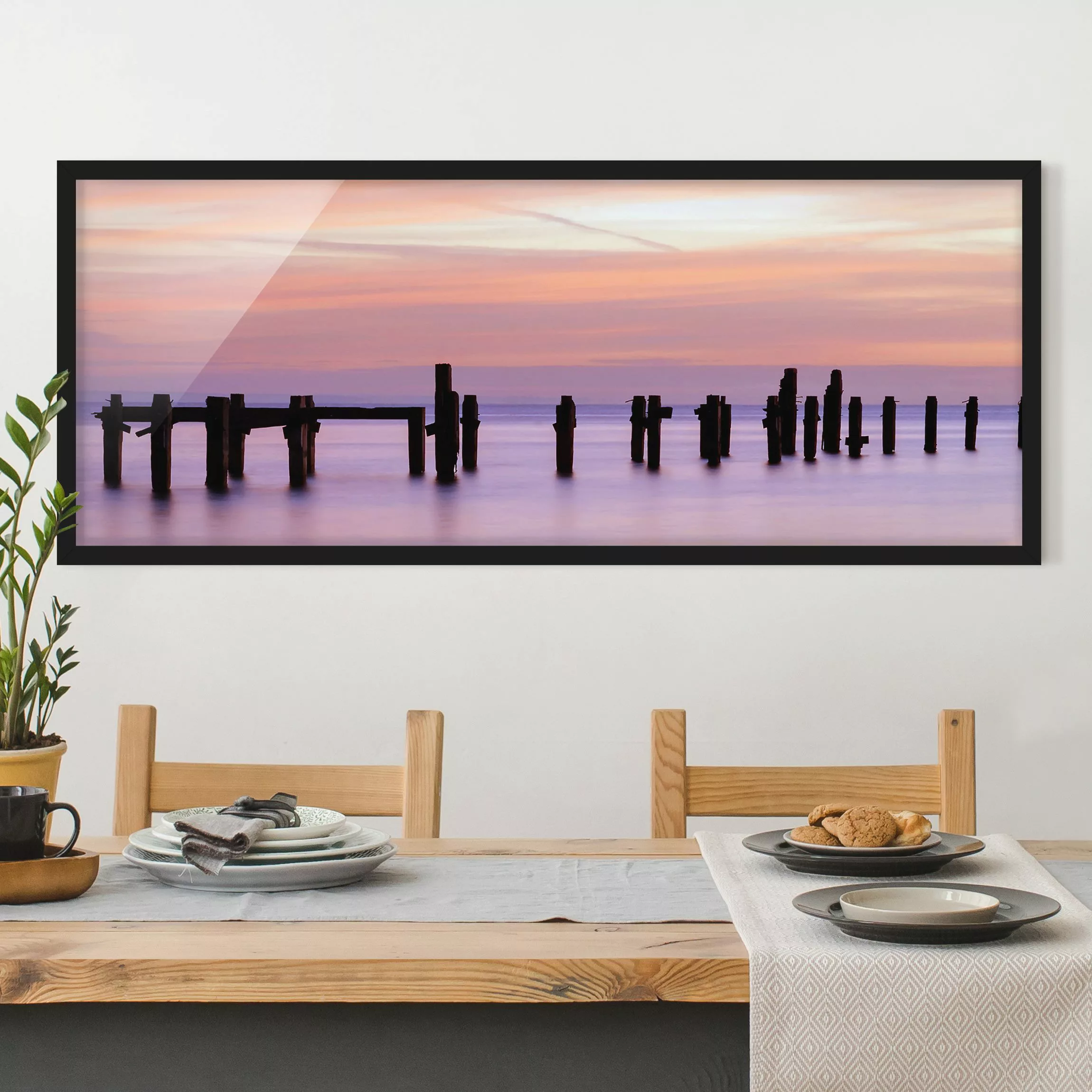 Bild mit Rahmen Strand - Panorama Meeresromantik günstig online kaufen