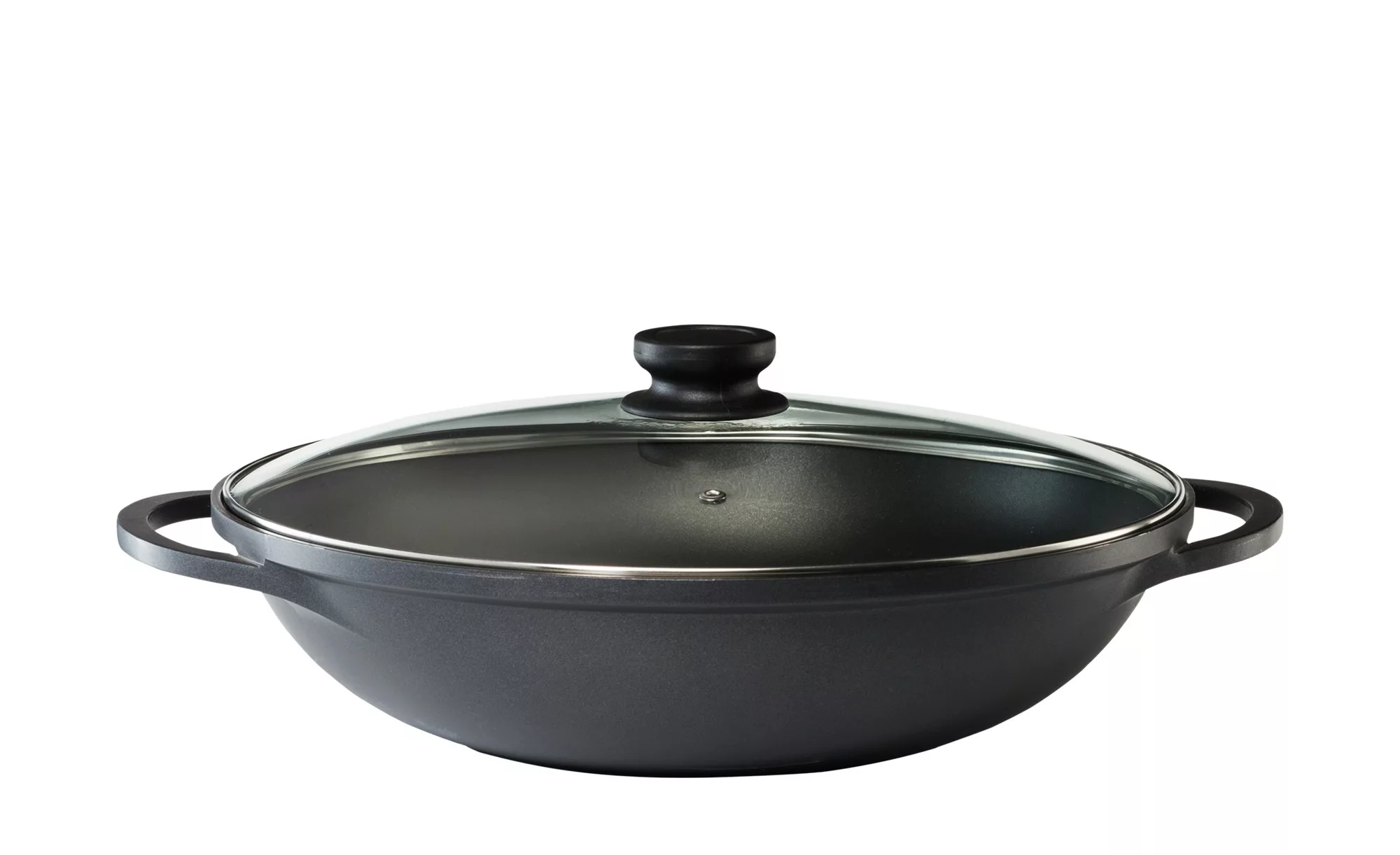 KHG Wok 36 cm   ¦ schwarz ¦ Aluminium-Guss ¦ Maße (cm): H: 9,6  Ø: 36 Töpfe günstig online kaufen