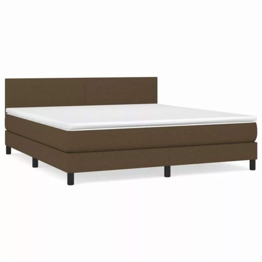 vidaXL Boxspringbett Boxspringbett mit Matratze Dunkelbraun 160x200 cm Stof günstig online kaufen