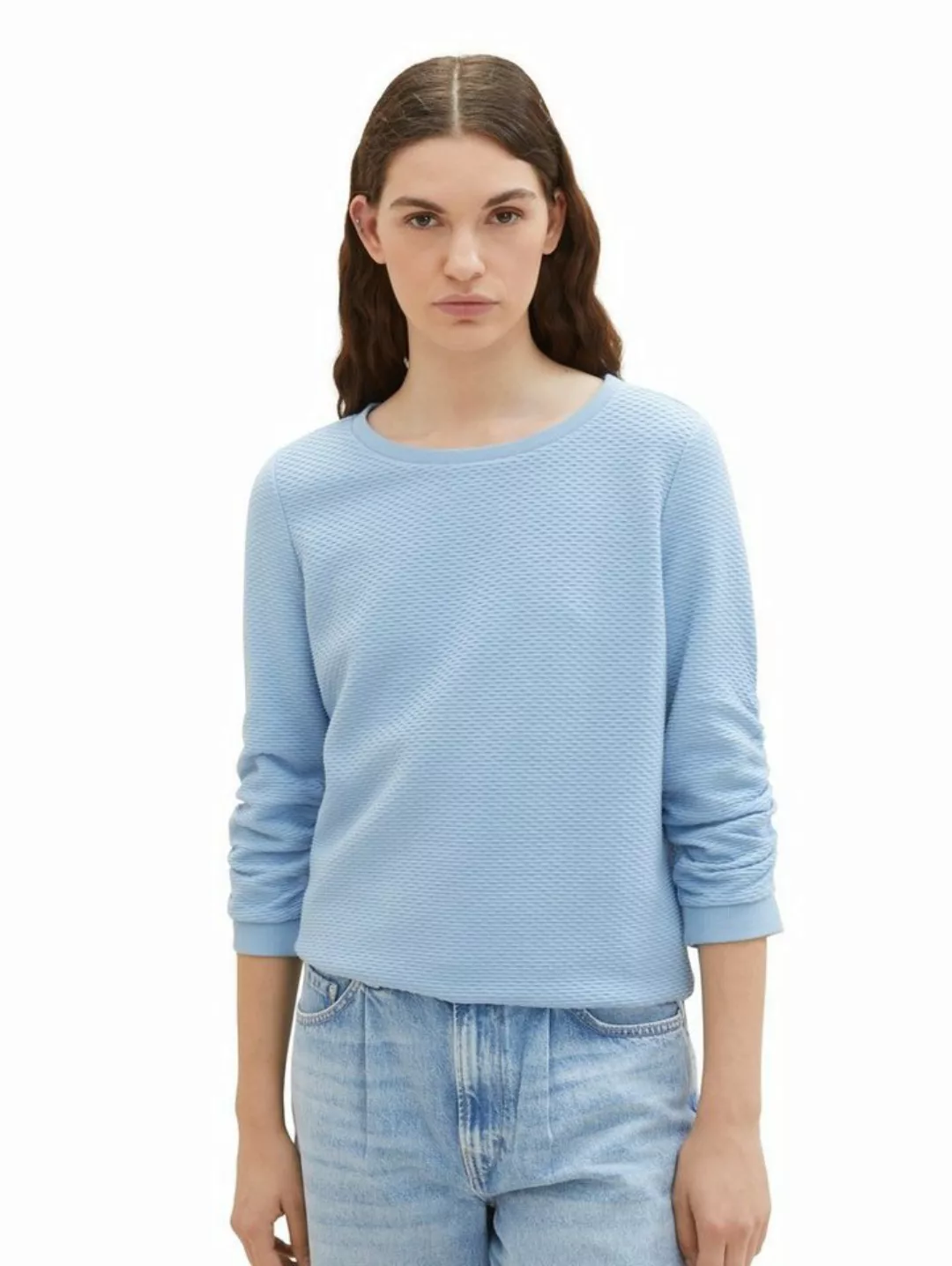 TOM TAILOR Longpullover Strukturierter Pullover 3/4 Arm STRUCTURED SWEAT 63 günstig online kaufen