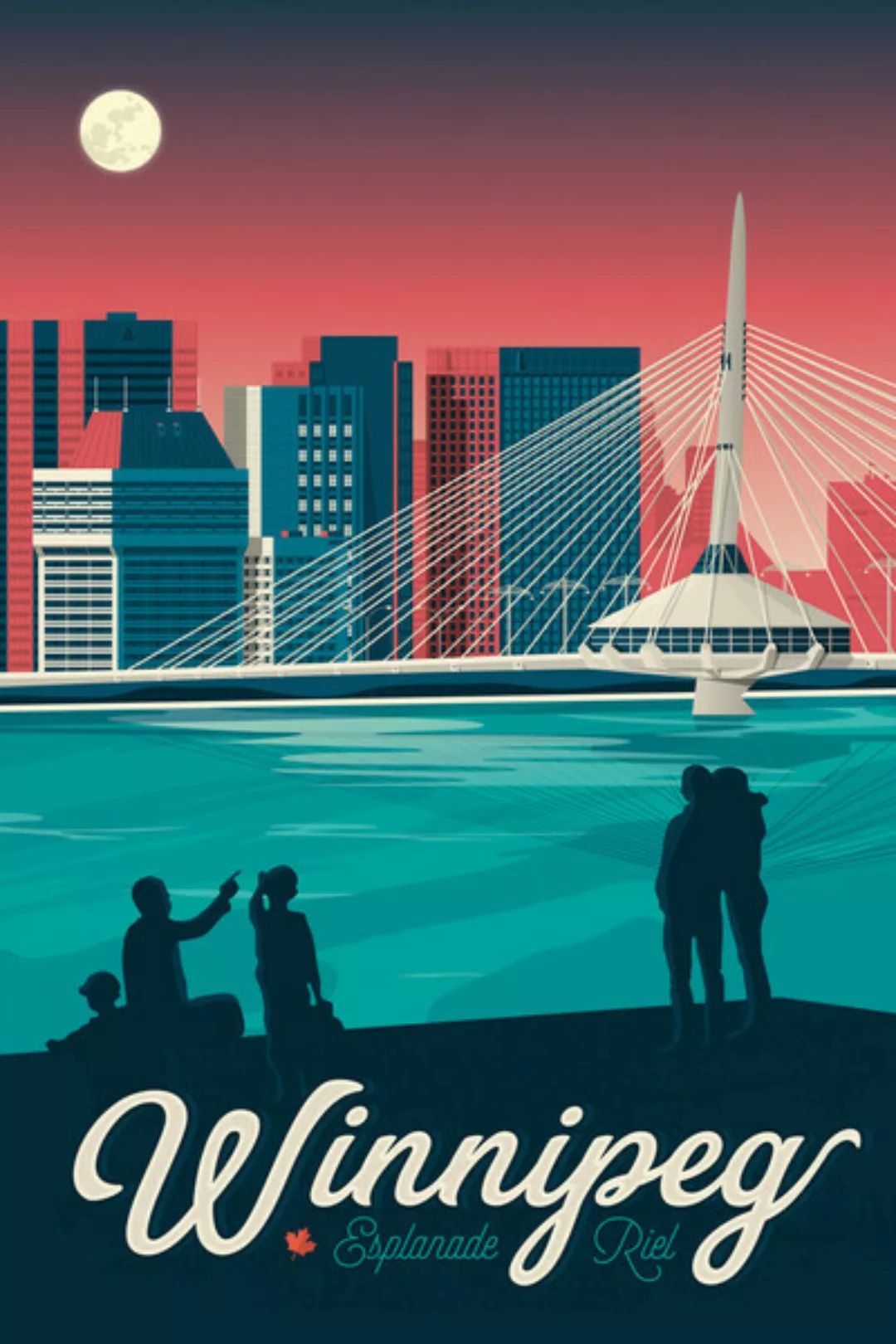 Poster / Leinwandbild - Winnipeg Vintage Travel Wandbild günstig online kaufen