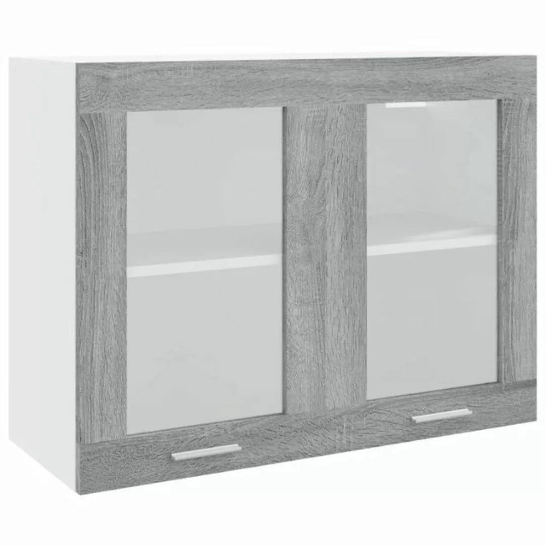 vidaXL Schrankmodule Hängeschrank Glas Grau Sonoma 80x31x60 cm Holzwerkstof günstig online kaufen