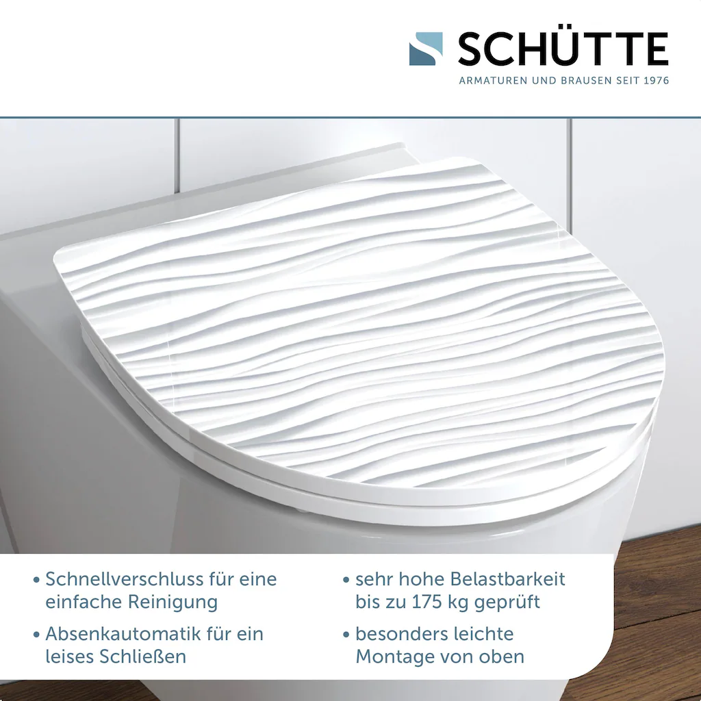 Schütte WC-Sitz "White Wave", Duroplast, mit Absenkautomatik und Schnellver günstig online kaufen