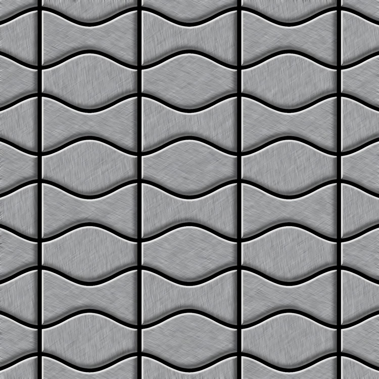 ALLOY Mosaik Fliese Massiv Metall Edelstahl Gebürstet 1,6mm Kismet & Karma- günstig online kaufen