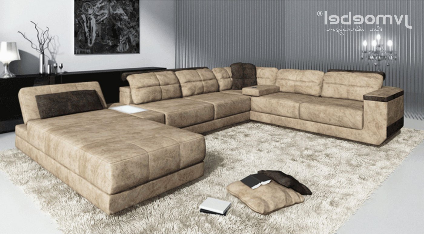 Xlmoebel Ecksofa Neue Designer-Ledersofa-Wohnlandschaft in U-Form, Hergeste günstig online kaufen