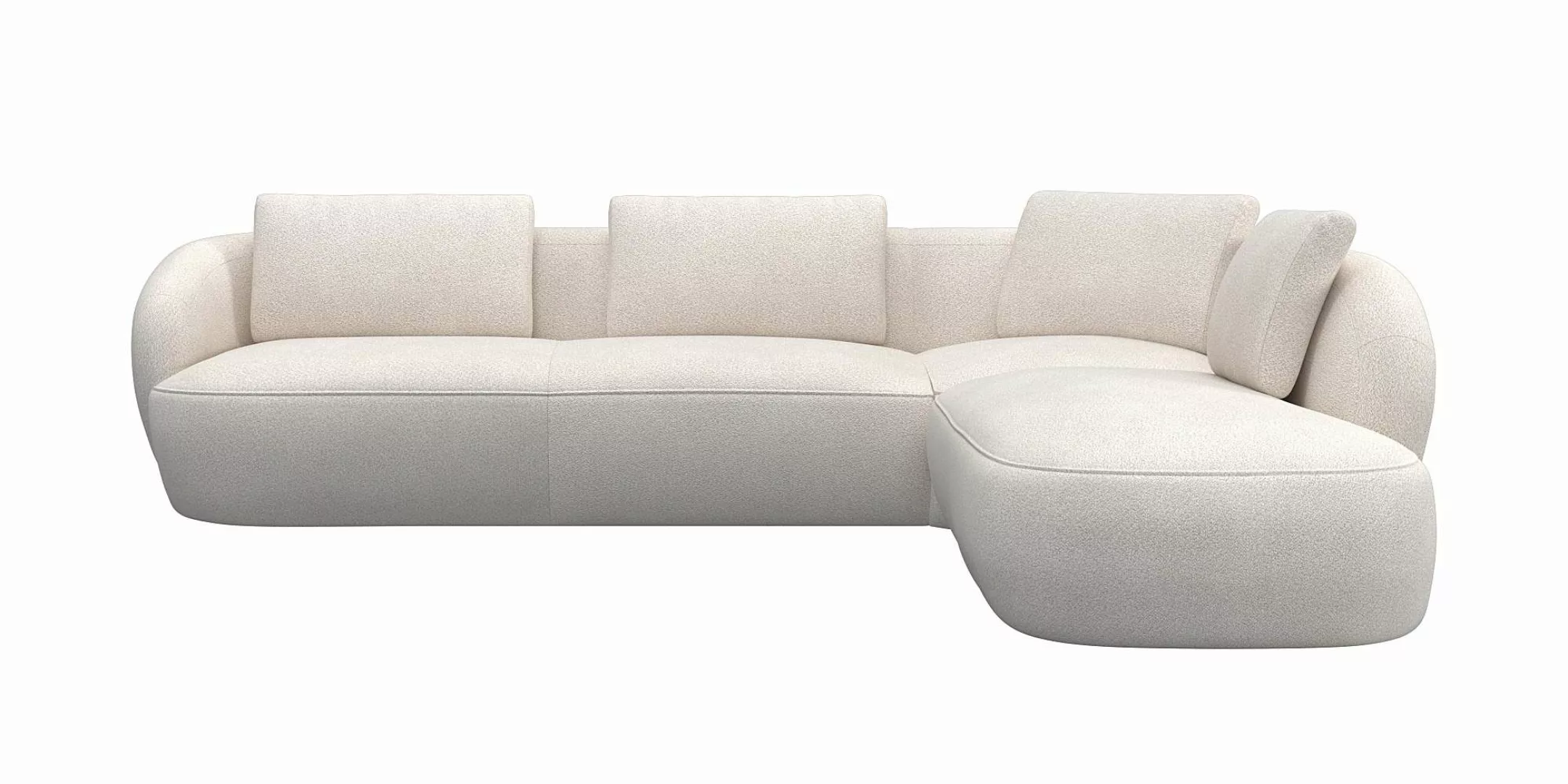 FLEXLUX Ecksofa "Torino, rund, L-Form, Sofa-Ecke mit Ottomane", Modernes, o günstig online kaufen