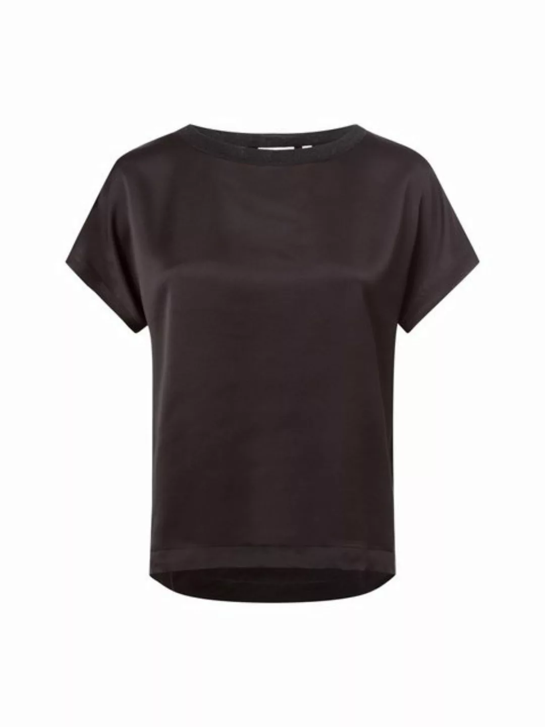 comma casual identity Kurzarmshirt T-Shirt im Fabricmix Rippblende günstig online kaufen