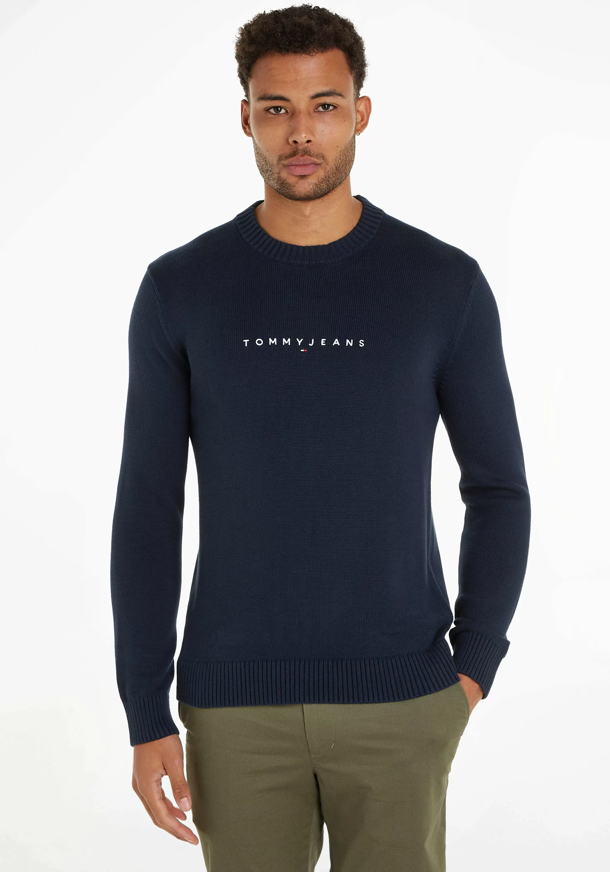 Tommy Jeans Rundhalspullover "TJM SLIM LINEAR LOGO SWEATER" günstig online kaufen