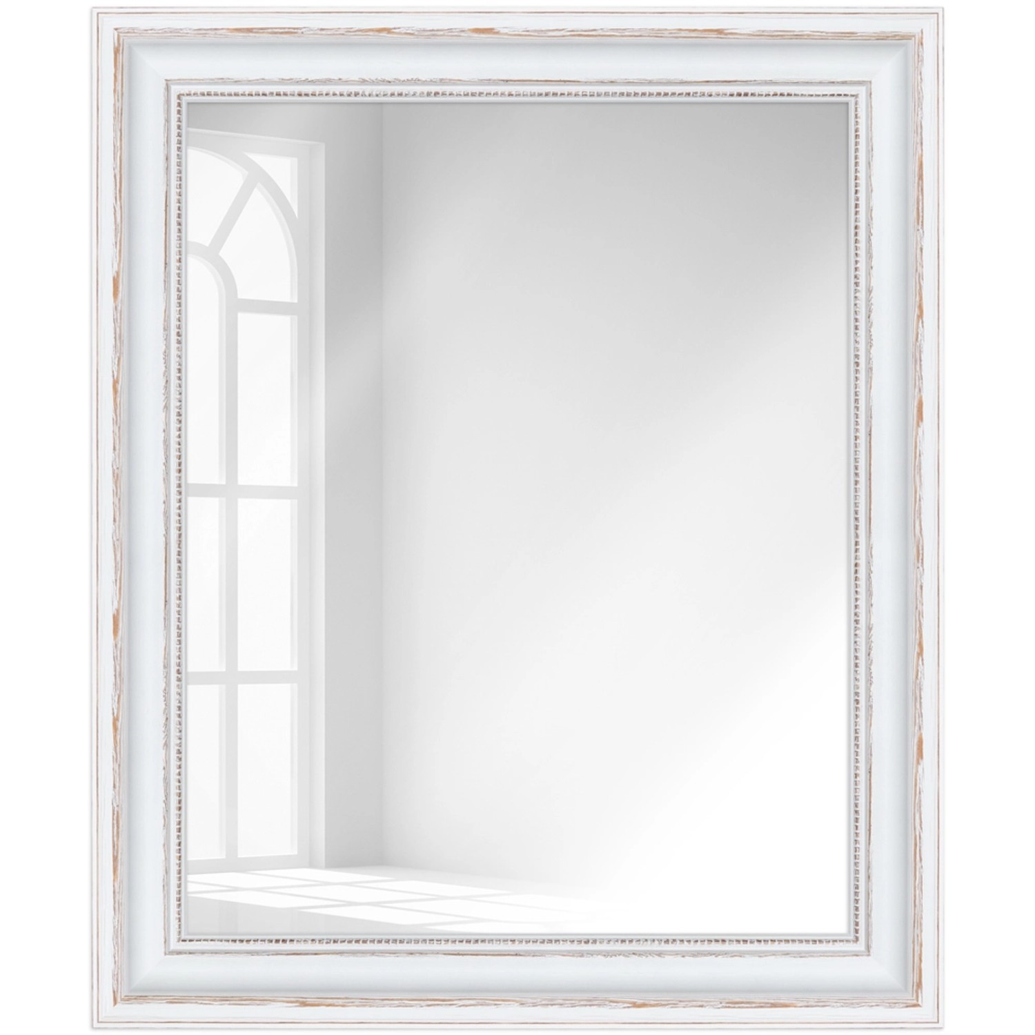 WANDStyle Wandspiegel H550 aus Massivholz in Weiß 60 x 110 cm im Stil Antik günstig online kaufen