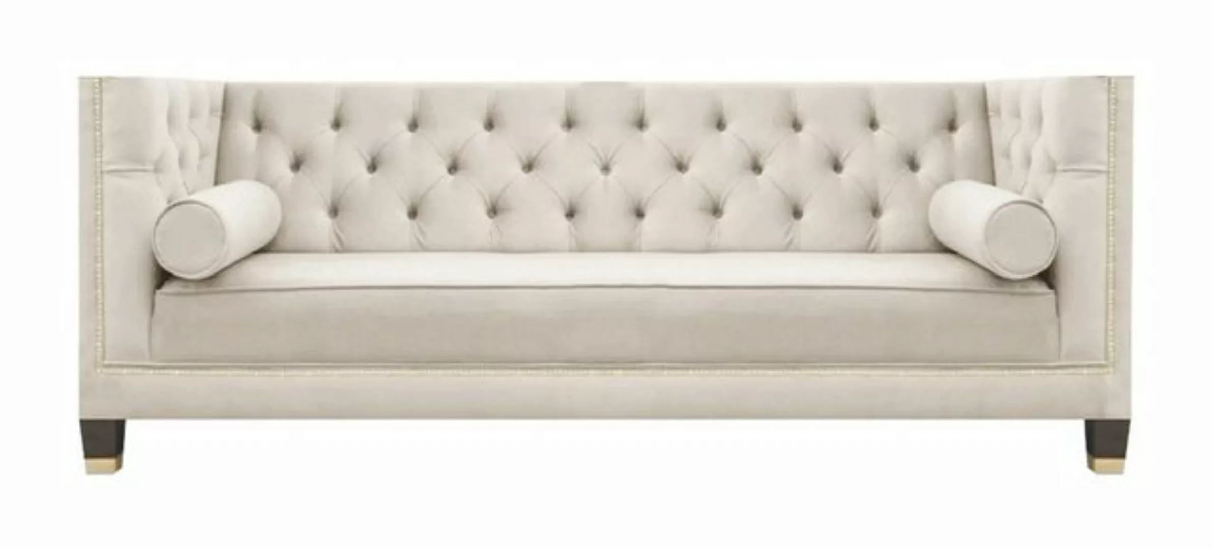 JVmoebel 3-Sitzer Chesterfield Weiß Sofa Couch Dreisitze Wohnzimmer Designe günstig online kaufen