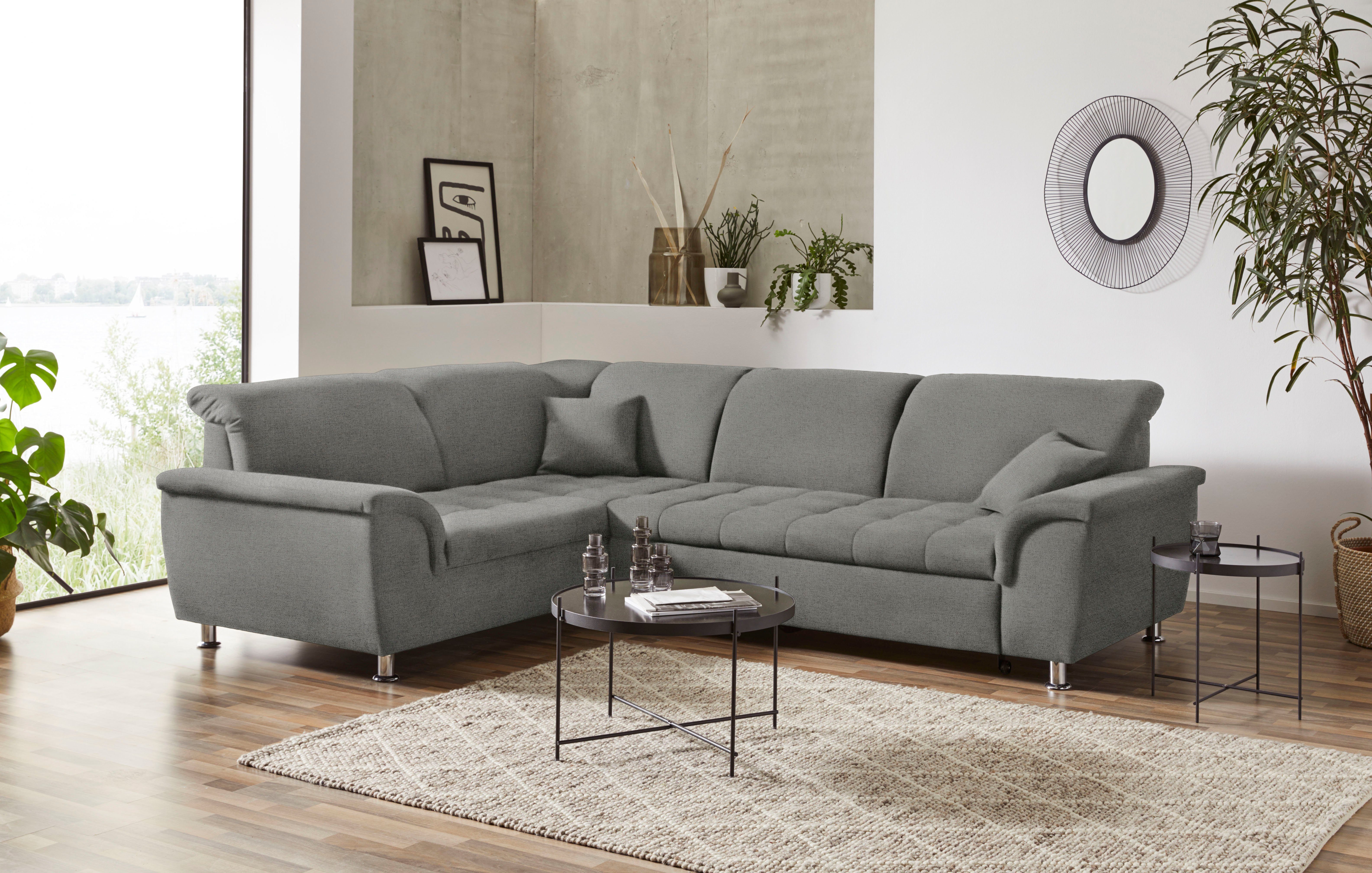 DOMO collection Ecksofa "Franzi, zeitlos und elegant, moderne Sitzheftung, günstig online kaufen