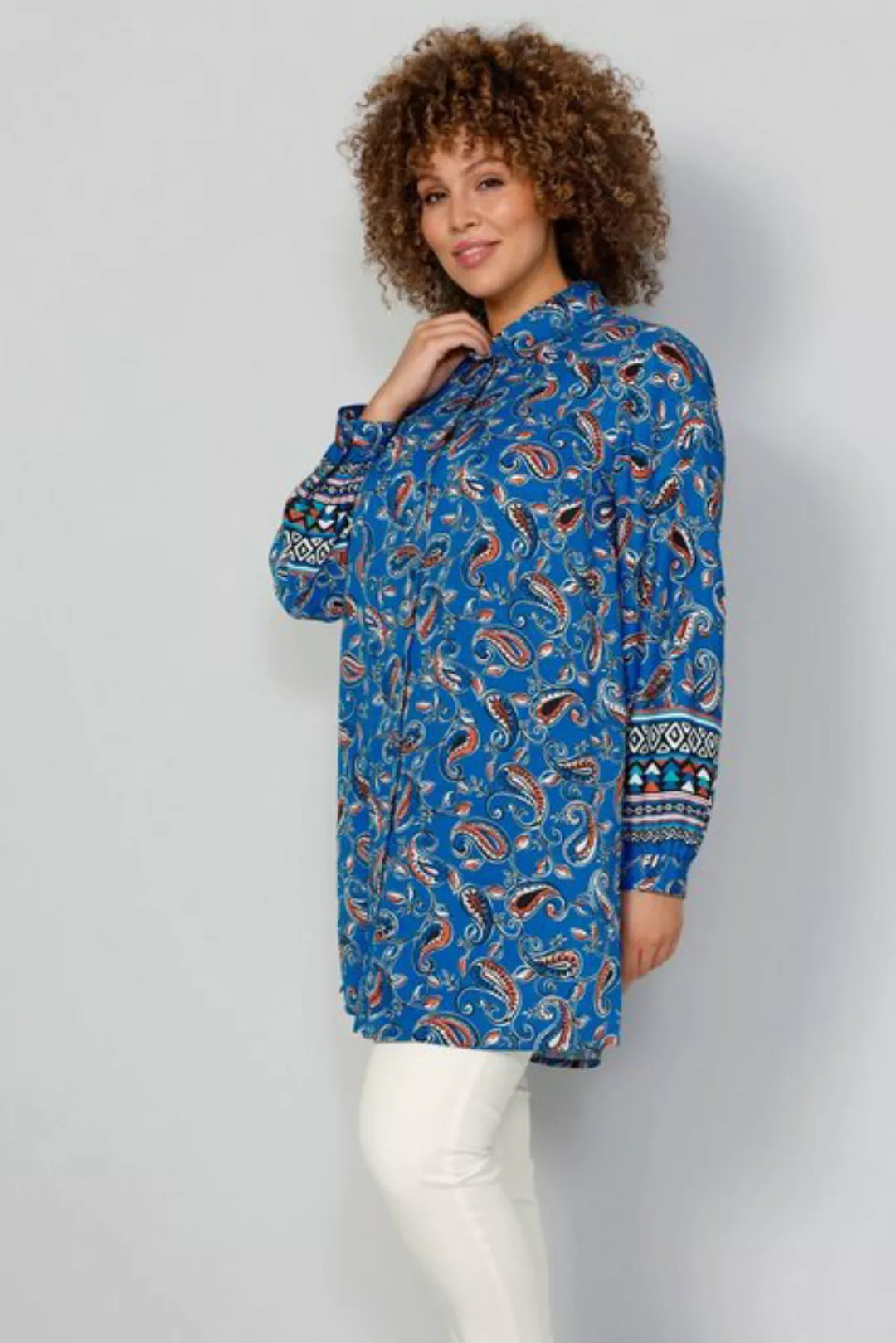 MIAMODA Longbluse Longbluse Paisley-Print Langam mit Bordüre günstig online kaufen