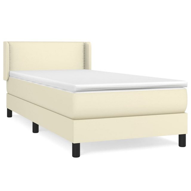 Vidaxl Boxspringbett Mit Matratze Creme 100x200 Cm Kunstleder günstig online kaufen