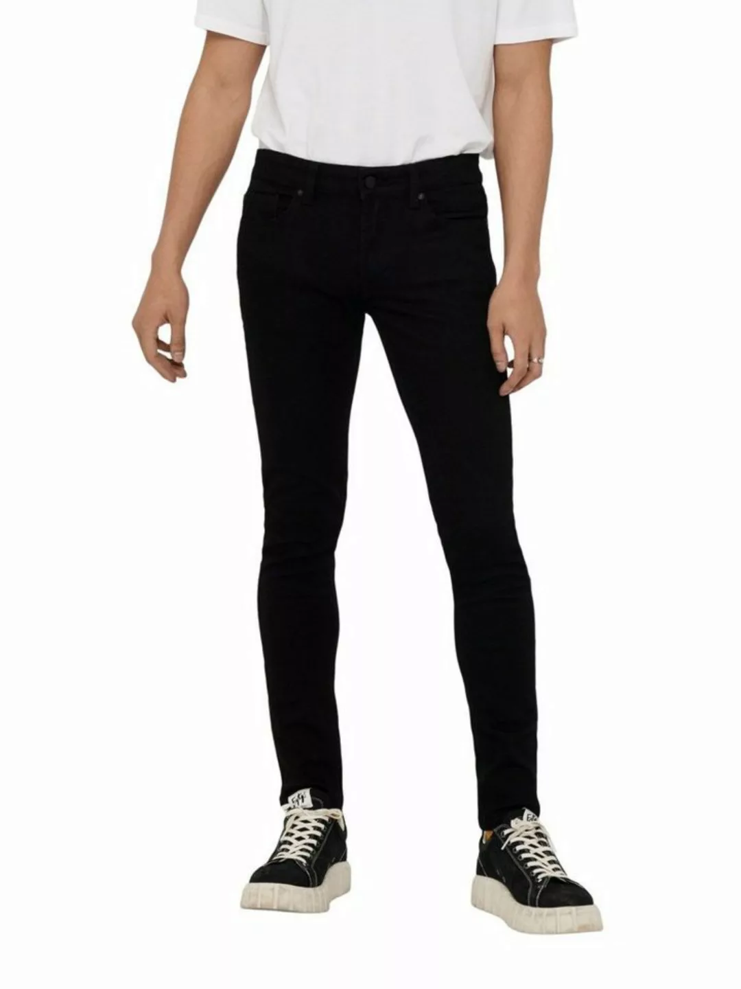 Only & Sons Herren Jeans ONSWARP SKINNY BLACK PK 9383 - Skinny Fit - Schwar günstig online kaufen