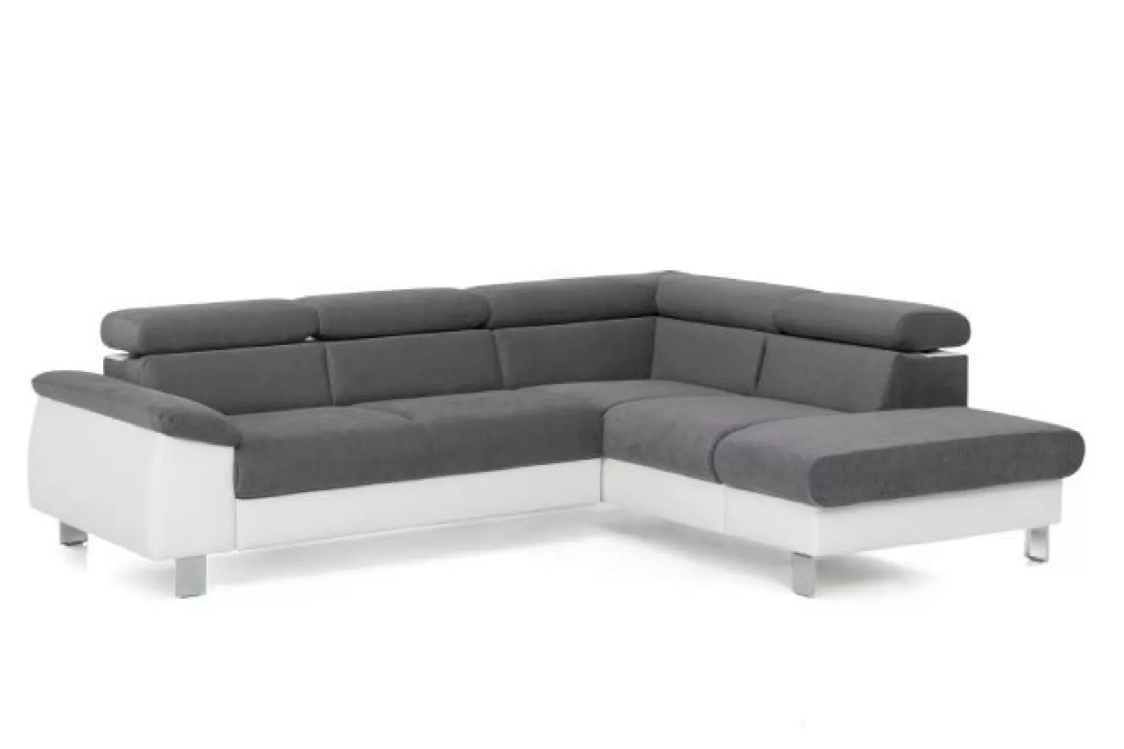 L Sofa mit Schlaffunktion und Bettkasten Grau/Weiß 207 x 249 cm MICKY günstig online kaufen