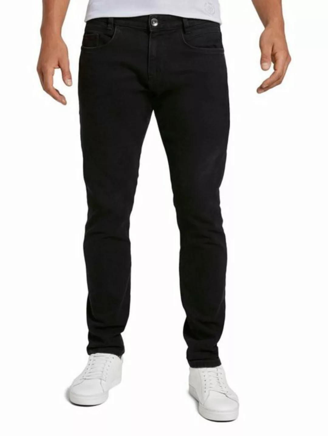 Tom Tailor Herren Jeans Troy - Slim Fit - Schwarz - Black Denim günstig online kaufen