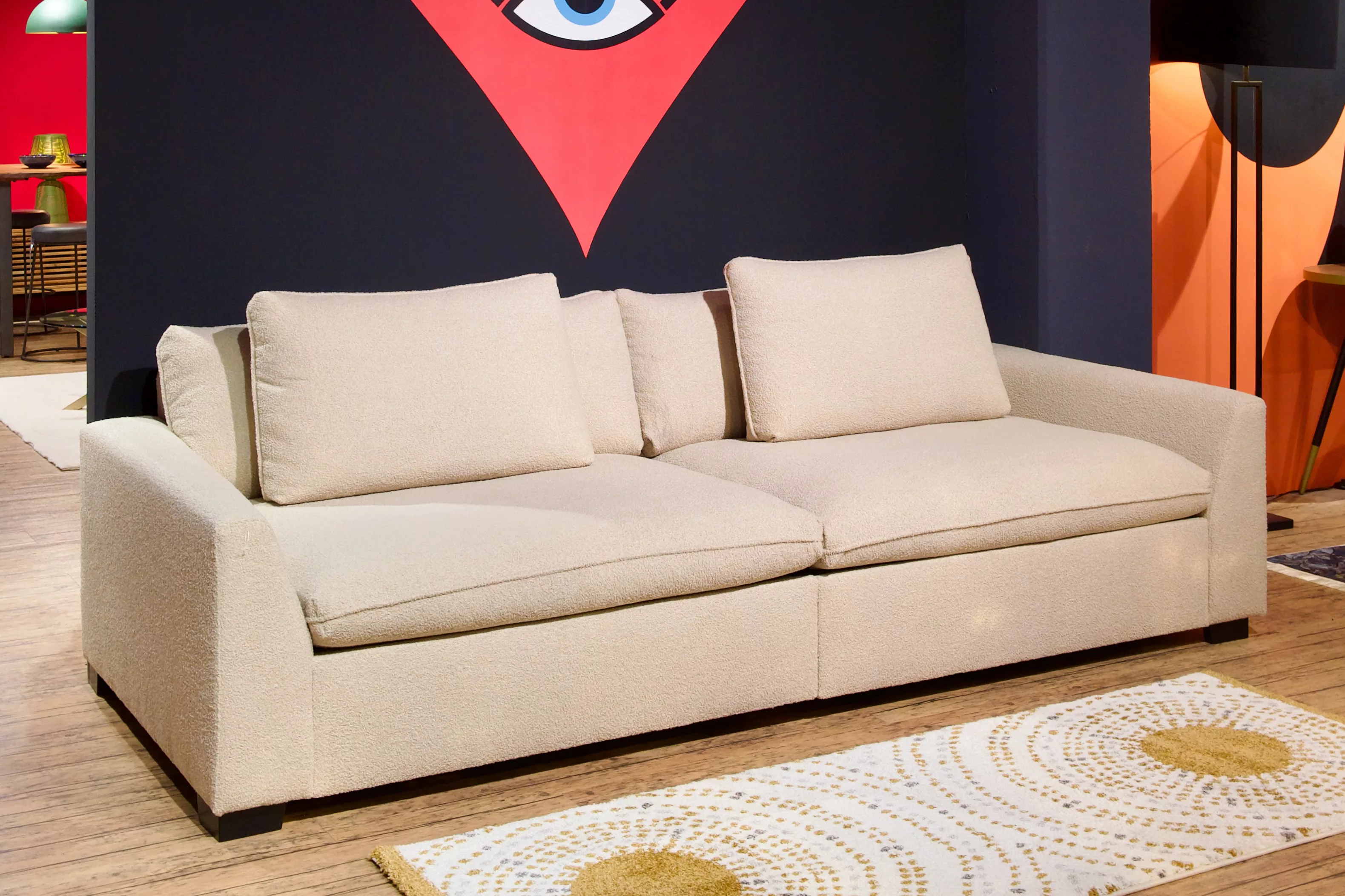 Big Sofa Toto in cremeweißem Teddybezug günstig online kaufen