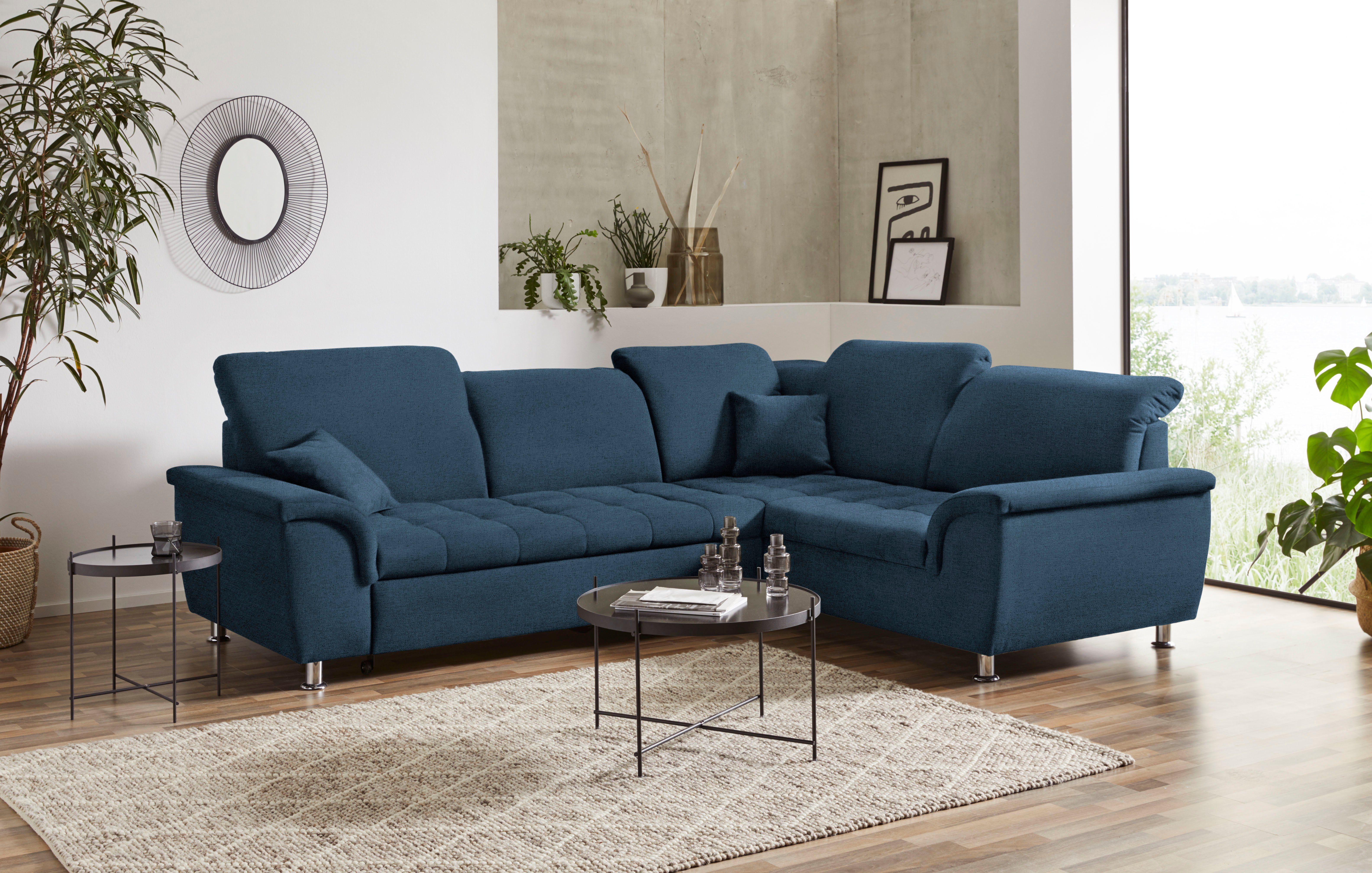 DOMO collection Ecksofa "Franzi, zeitlos und elegant, moderne Sitzheftung, günstig online kaufen