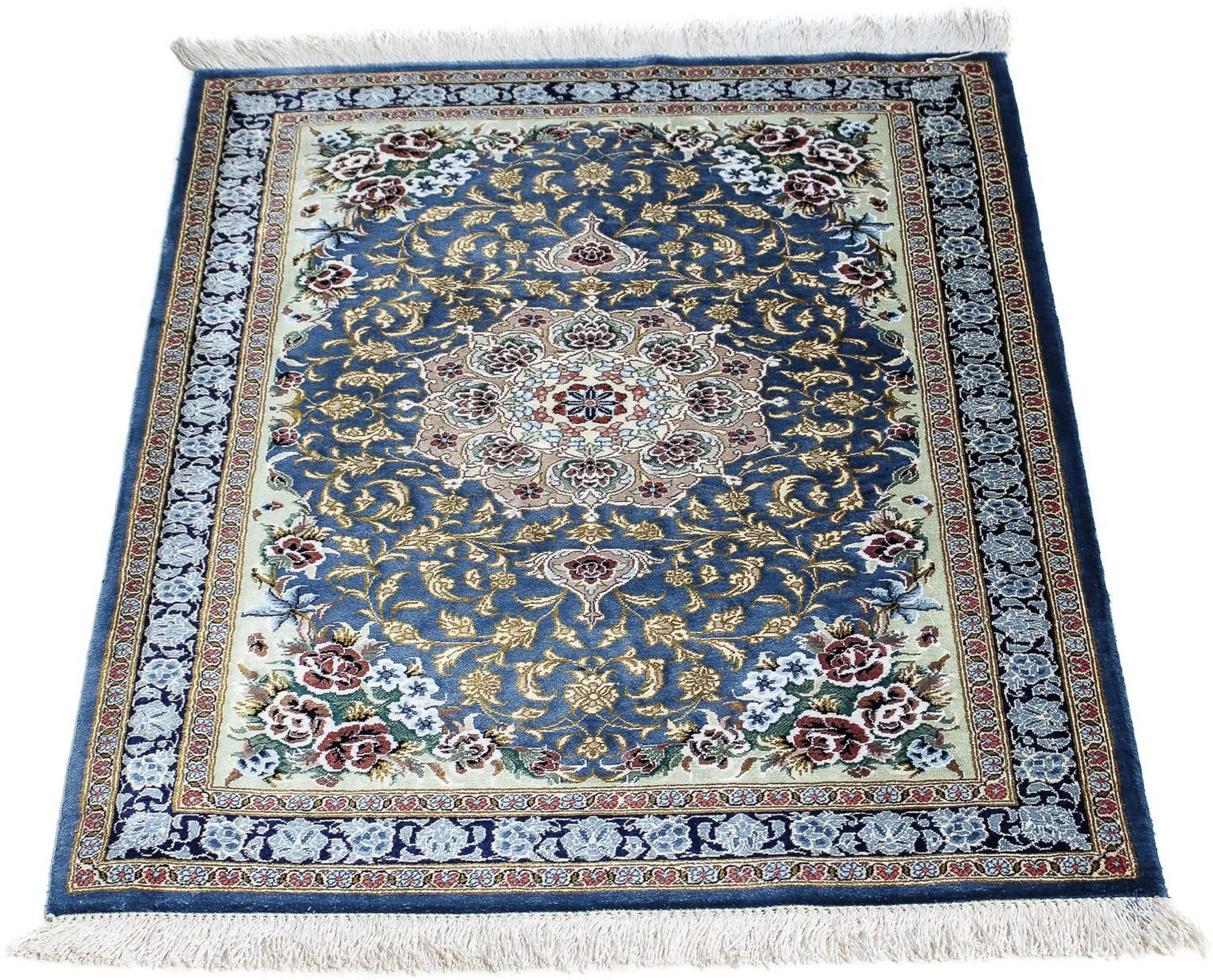 morgenland Orientteppich »Perser - Ghom - 85 x 59 cm - blau«, rechteckig, W günstig online kaufen