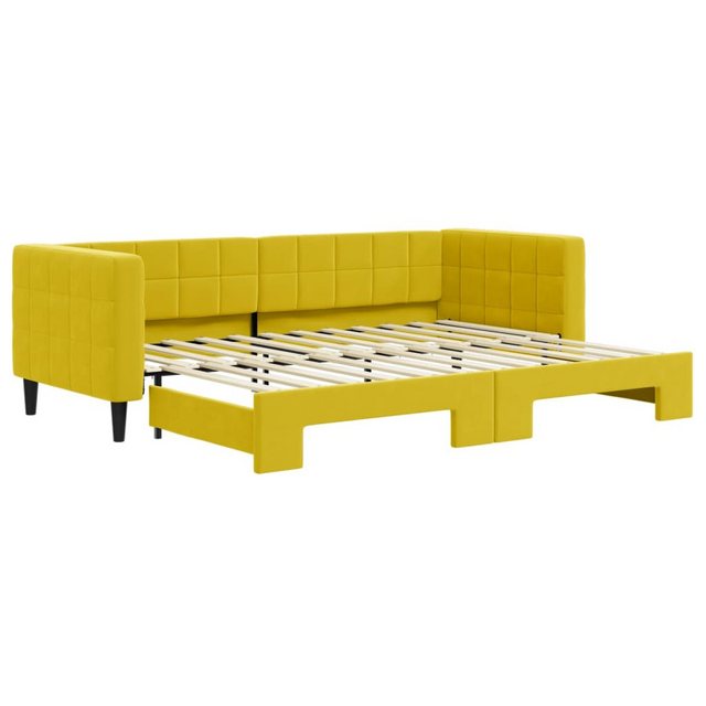 vidaXL Gästebett Gästebett Tagesbett Ausziehbar Gelb 80x200 cm Samt Bett Be günstig online kaufen