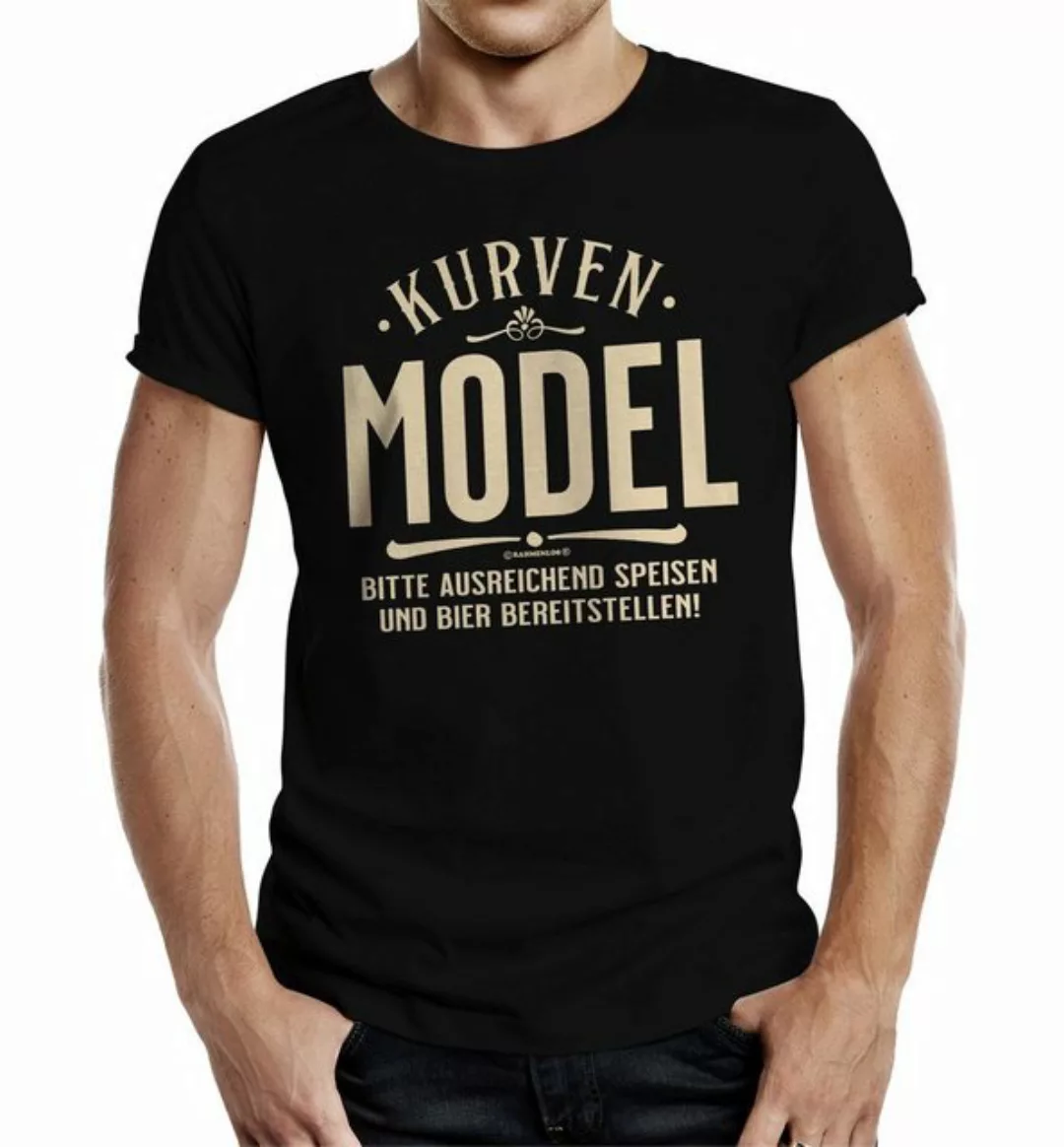 RAHMENLOS® T-Shirt zur Party - Kurvenmodel, Bitte Speisen und Getränke bere günstig online kaufen