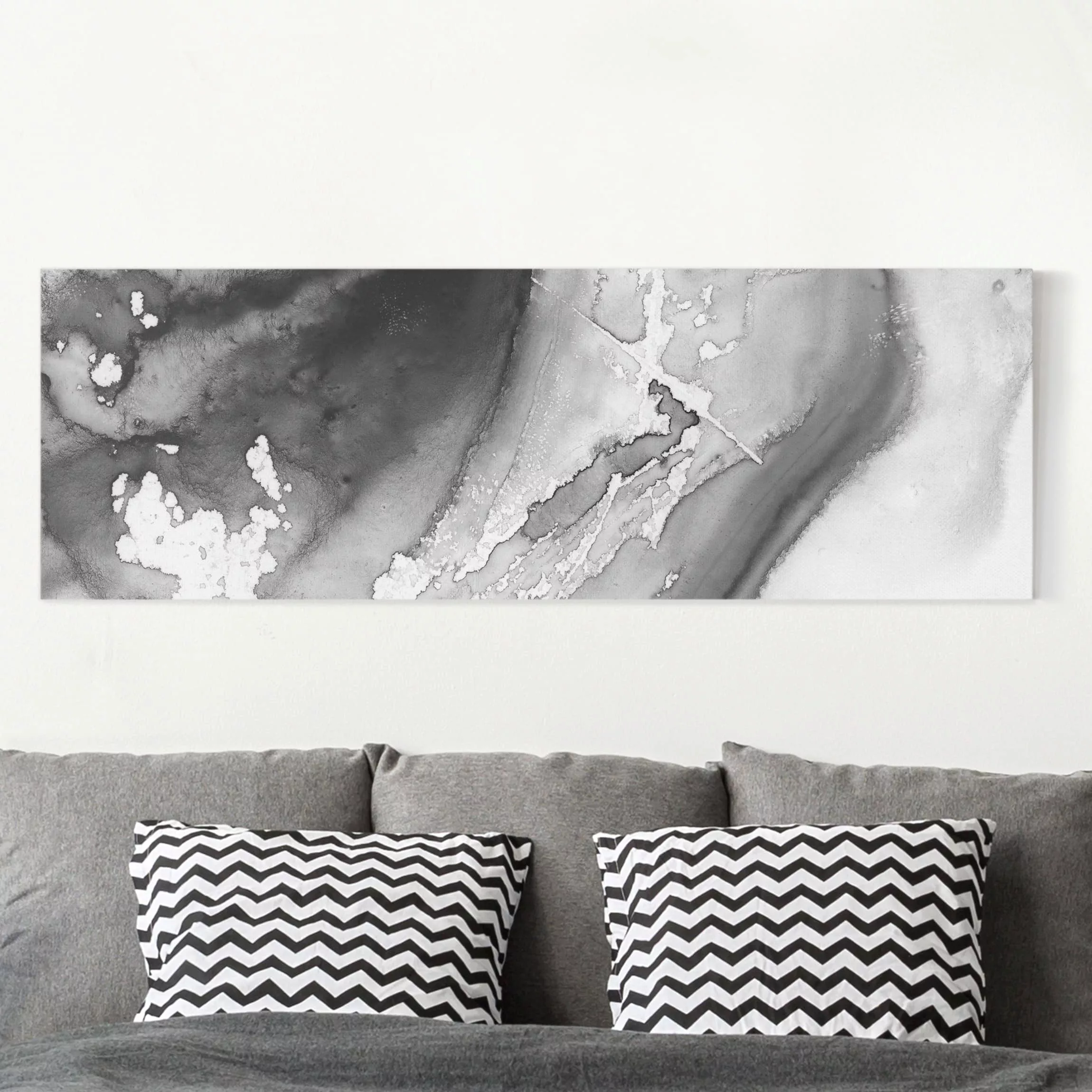 Leinwandbild Abstrakt - Panorama Dunst und Wasser I günstig online kaufen