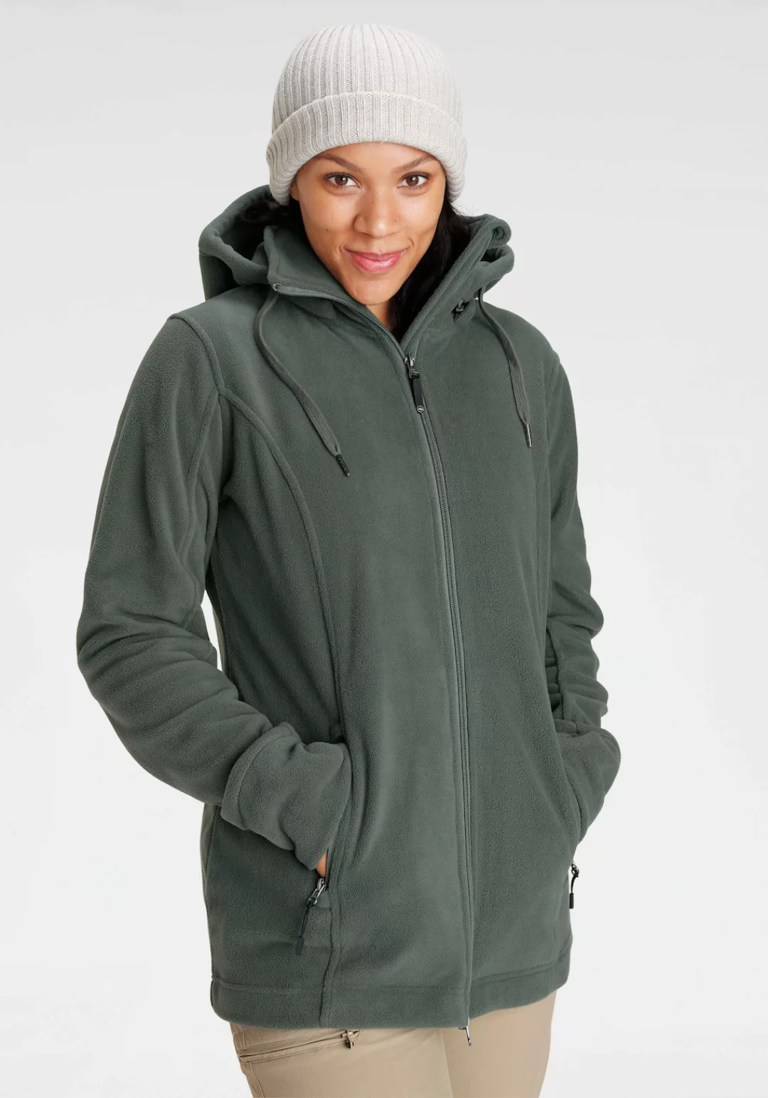 Polarino Fleecejacke für kalte Tage, aus Fleece, sportlicher Stil, atmungsa günstig online kaufen