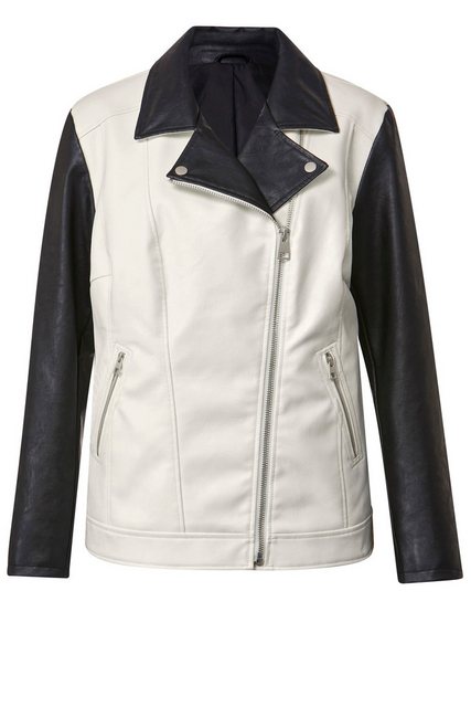 Angel of Style Outdoorjacke Bikerjacke Lederoptik zweifarbig Revers Langarm günstig online kaufen