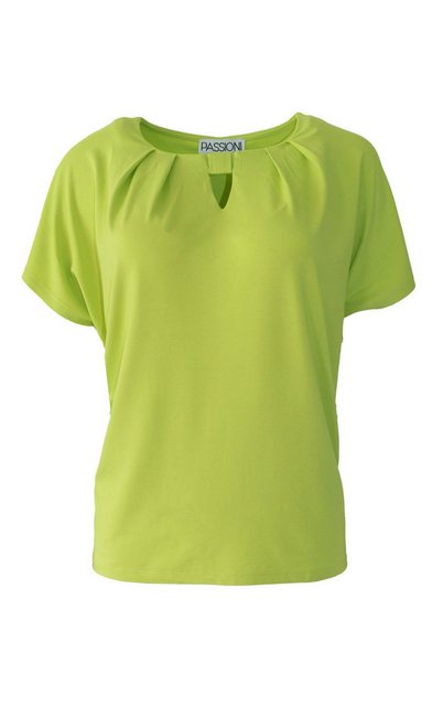 Passioni T-Shirt in Lime mit elegantem Schlitz am Ausschnitt günstig online kaufen