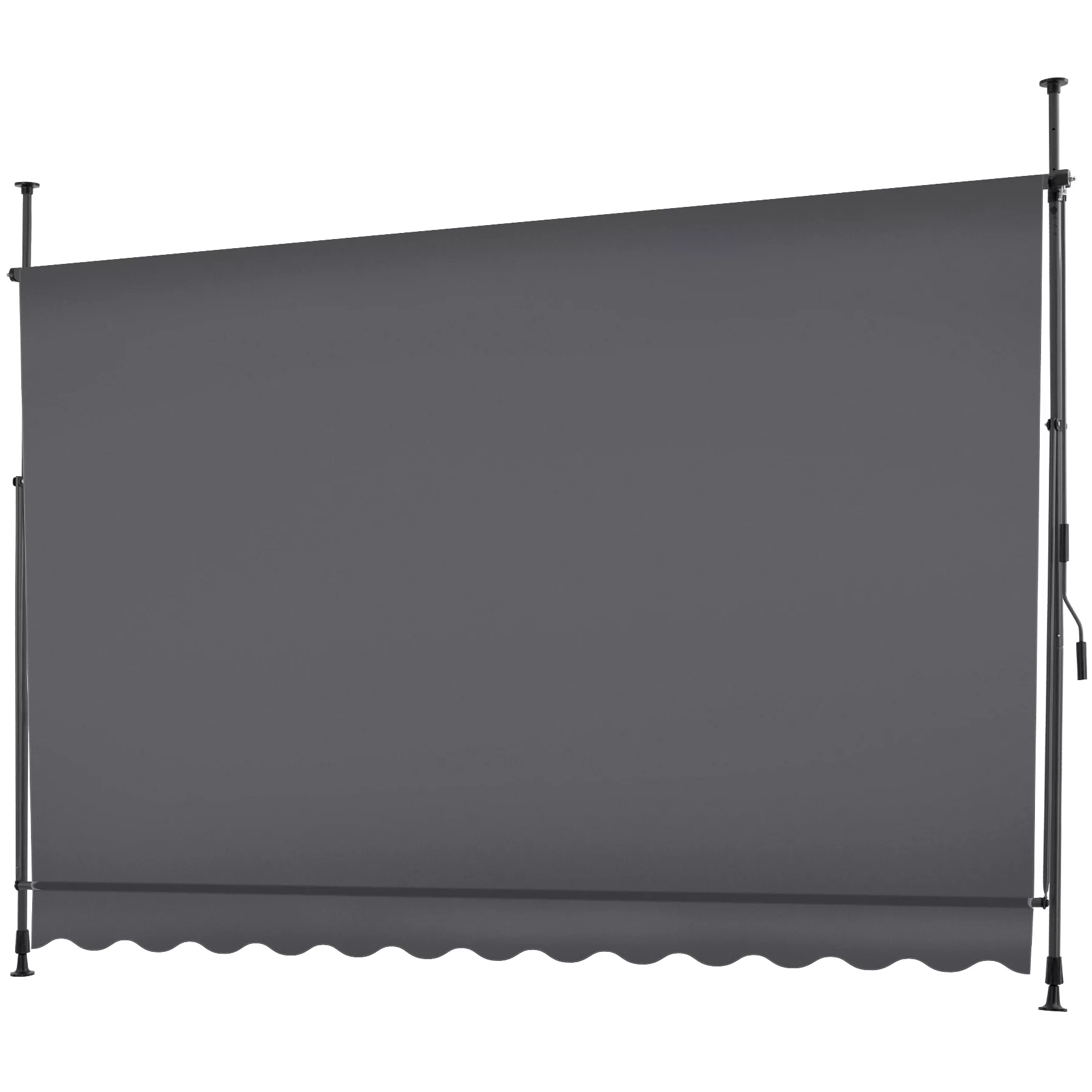 Klemmmarkise mit Handkurbel, höhenverstellbar - 300 x 180 cm, schwarz/grau günstig online kaufen