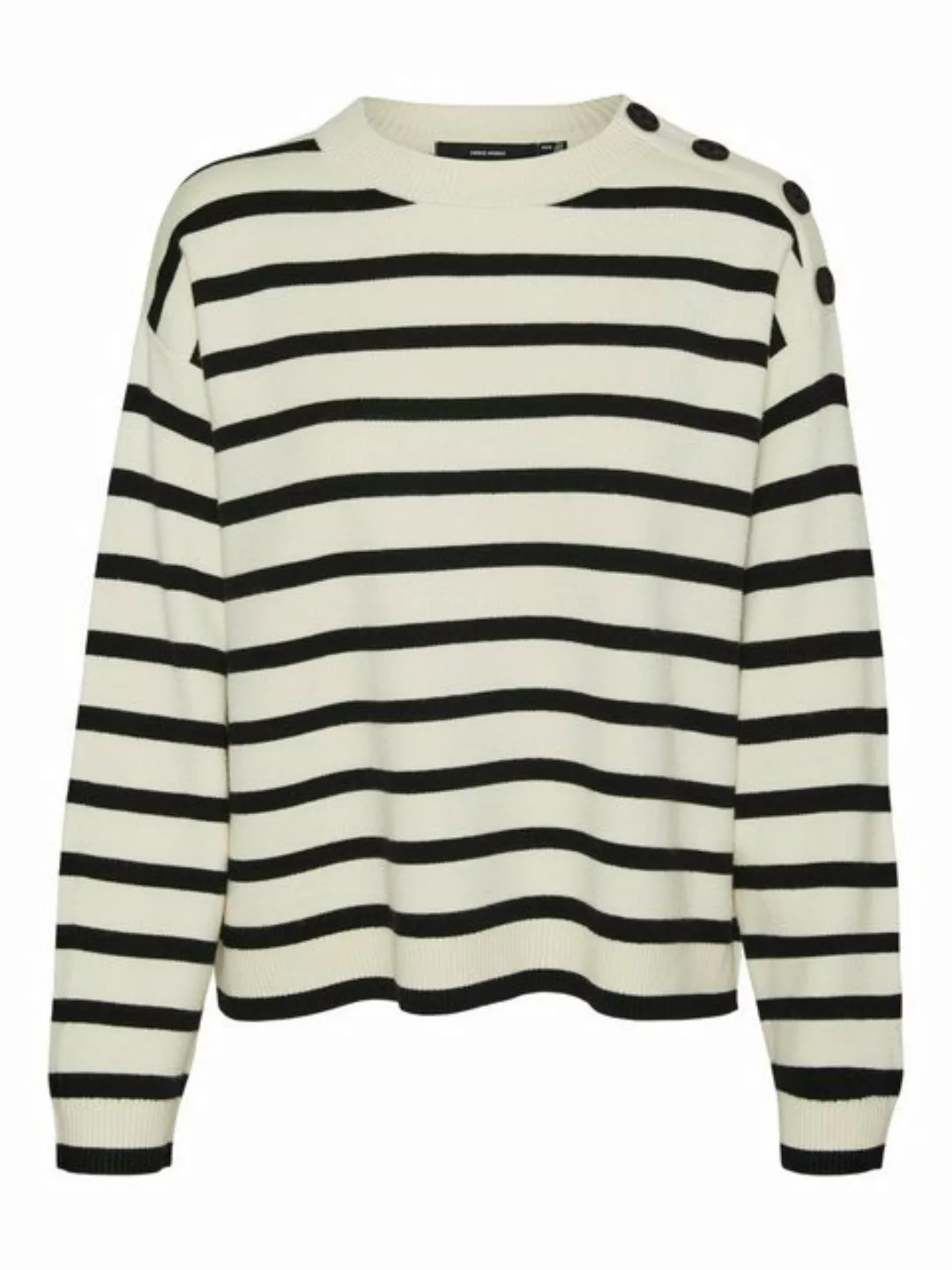 Vero Moda Rundhalspullover VMSABA LS O-NECK BUTTON PULLOVER GA NOOS günstig online kaufen