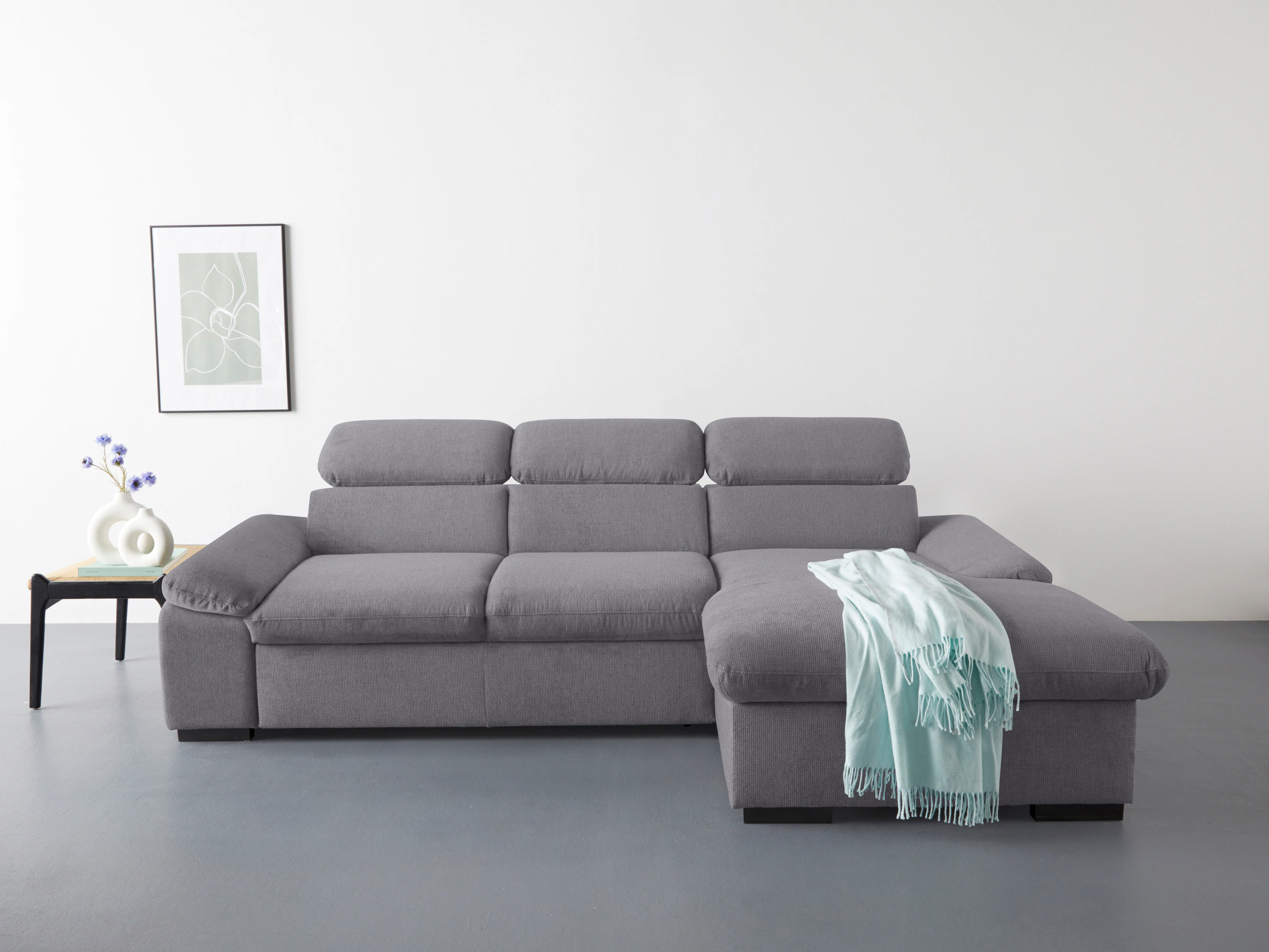 COTTA Ecksofa »Lola L-Form mit Kopfteilfunktion & Hocker«, (Set, mit Hocker günstig online kaufen
