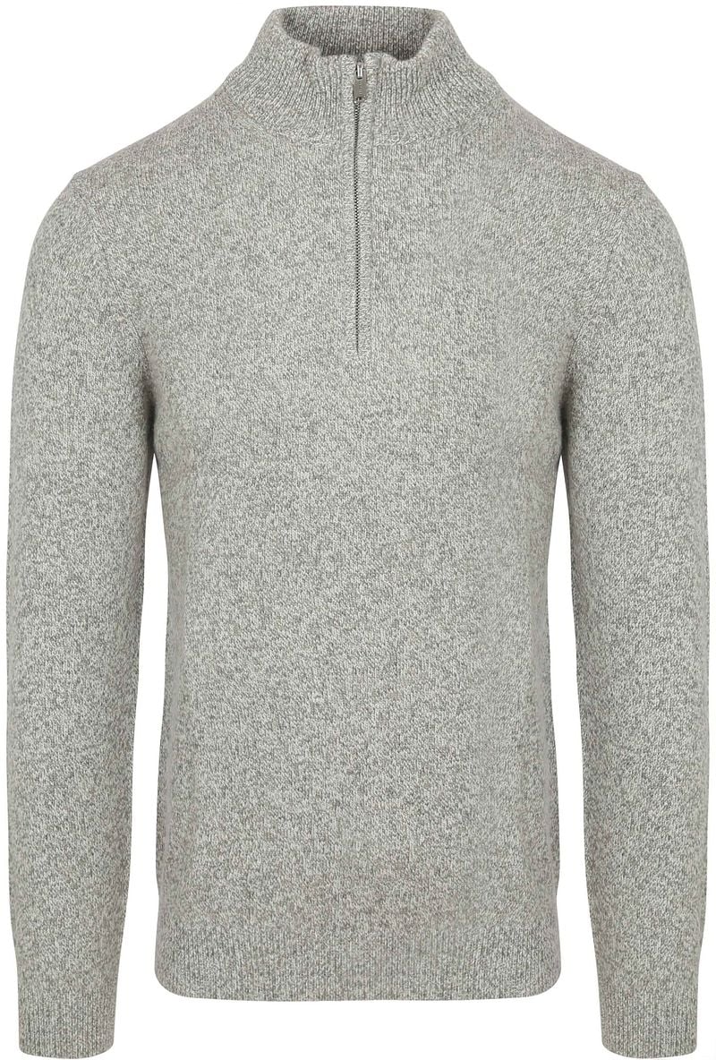 Profuomo Half Zip Pullover Lammwolle Melange Grau - Größe XXL günstig online kaufen