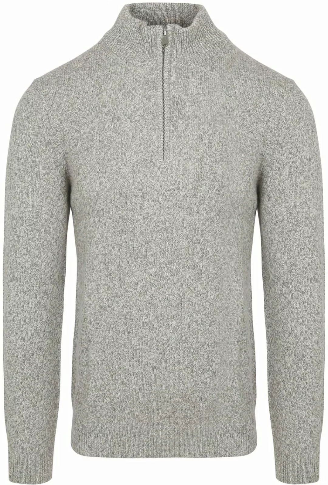 Profuomo Half Zip Pullover Lammwolle Melange Grau - Größe XXL günstig online kaufen