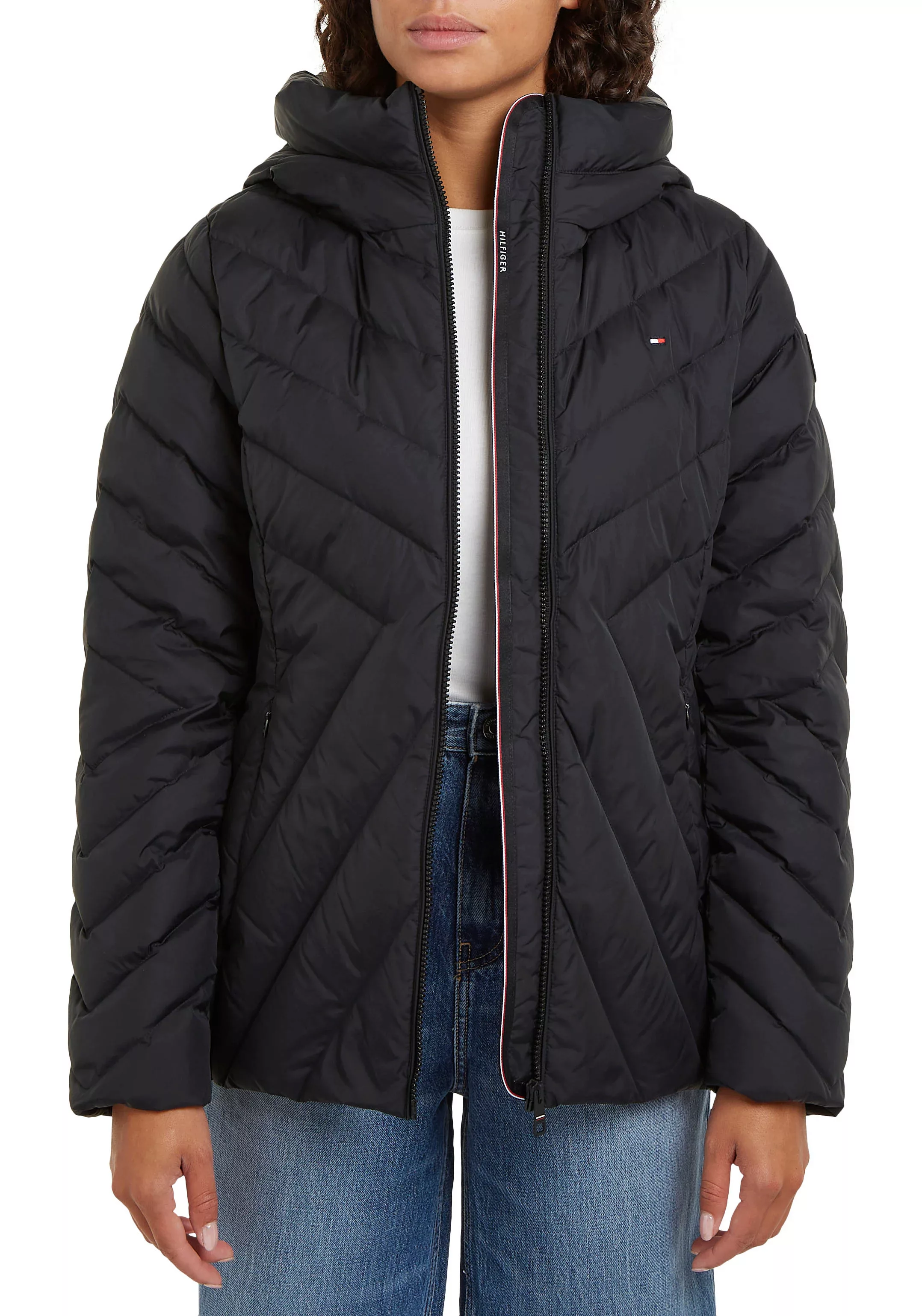 Tommy Hilfiger Steppjacke "CHEVRON MW PADDED JACKET", mit Kapuze, mit mitte günstig online kaufen