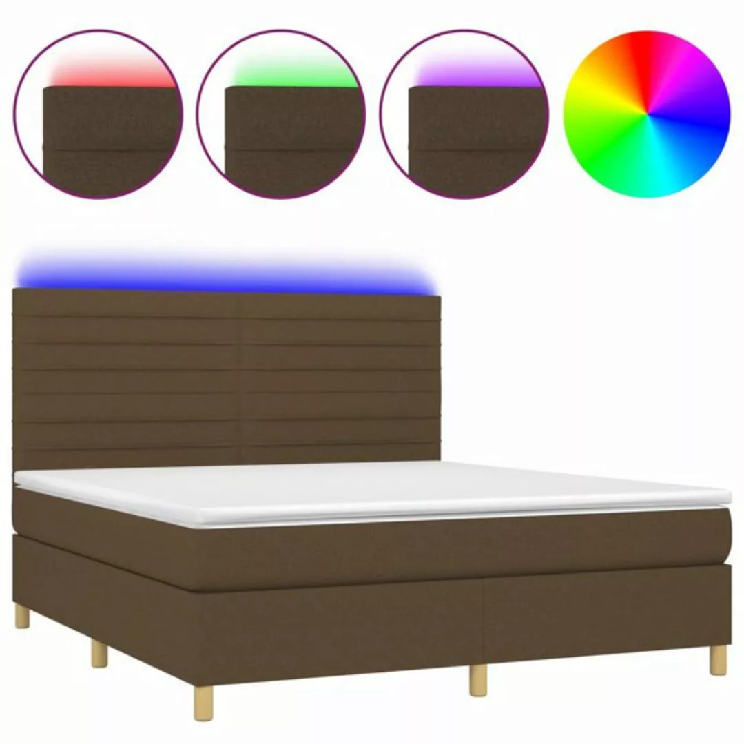 vidaXL Boxspringbett Bett Boxspringbett mit Matratze & Topper & LED (160 x günstig online kaufen