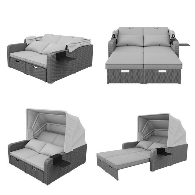 GLP Schlafsofa Polyrattan Gartenmöbel für 2 Personen, Gartensofa, Loungesof günstig online kaufen