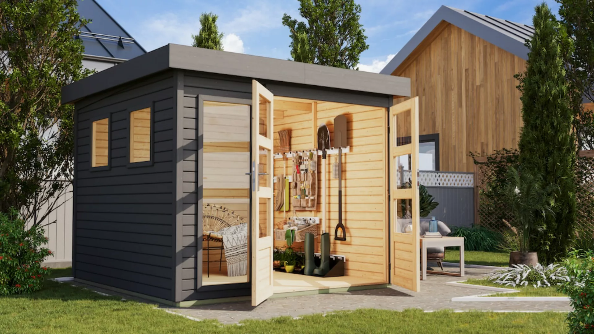 Karibu Gartenhaus "Langesee 3,5", aus hochwertiger nordischer Fichte mit wa günstig online kaufen