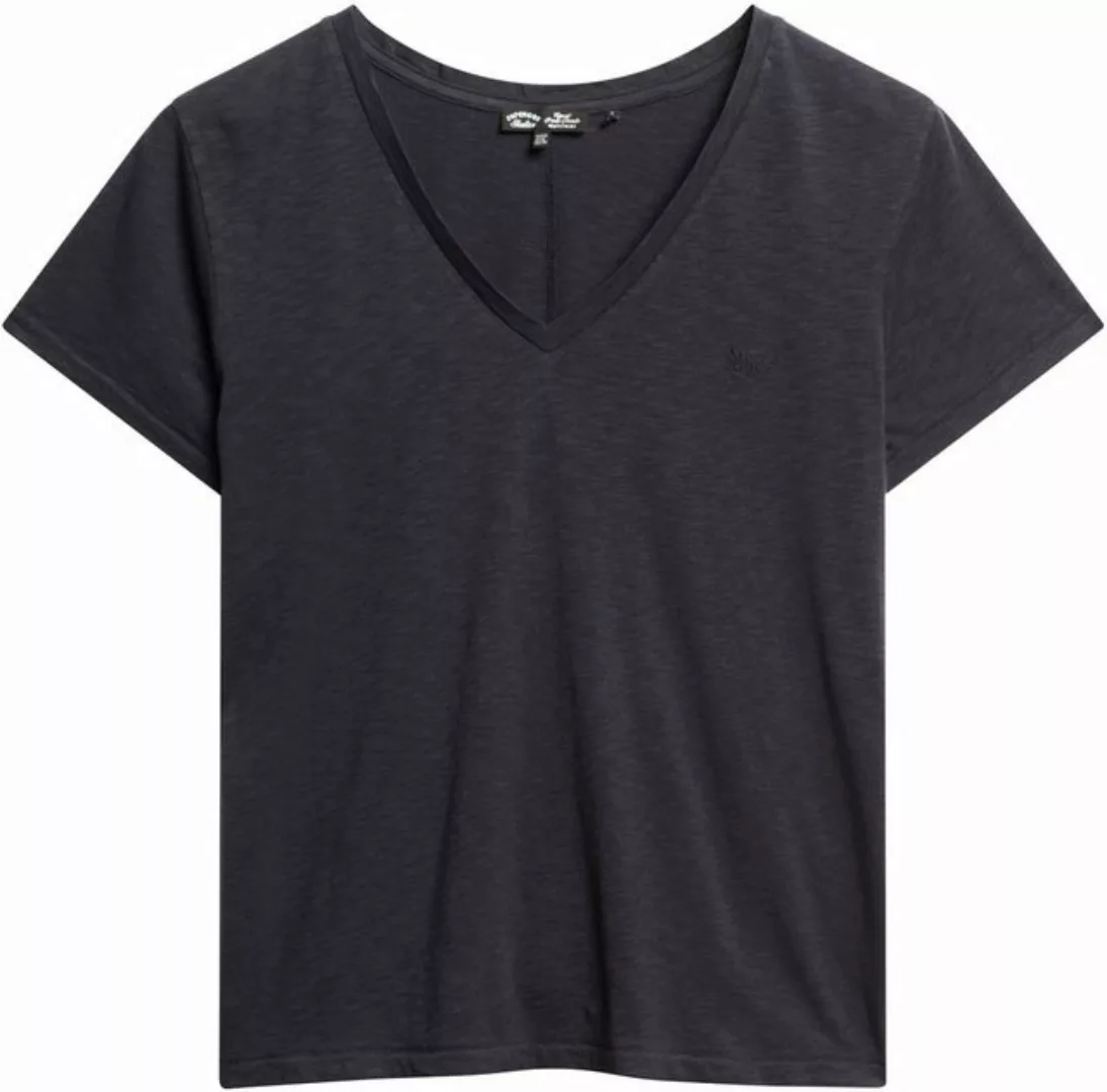 Superdry V-Shirt STUDIOS SLUB EMB VEE TEE strukturiertes T-Shirt mit V-Auss günstig online kaufen